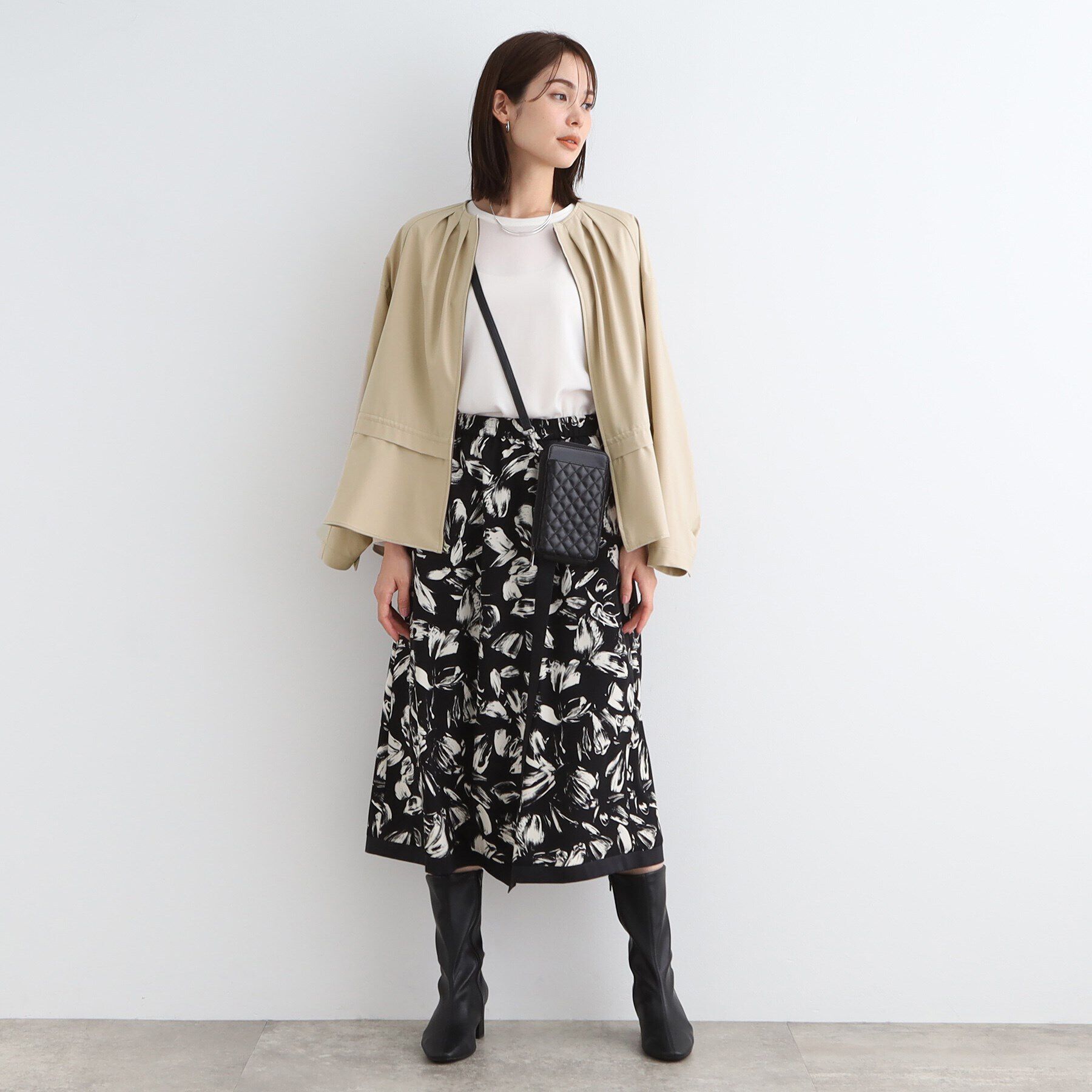 INDIVI「【洗える／撥水】ペプラム風ライトブルゾン」|ブルゾン・スタジャン|