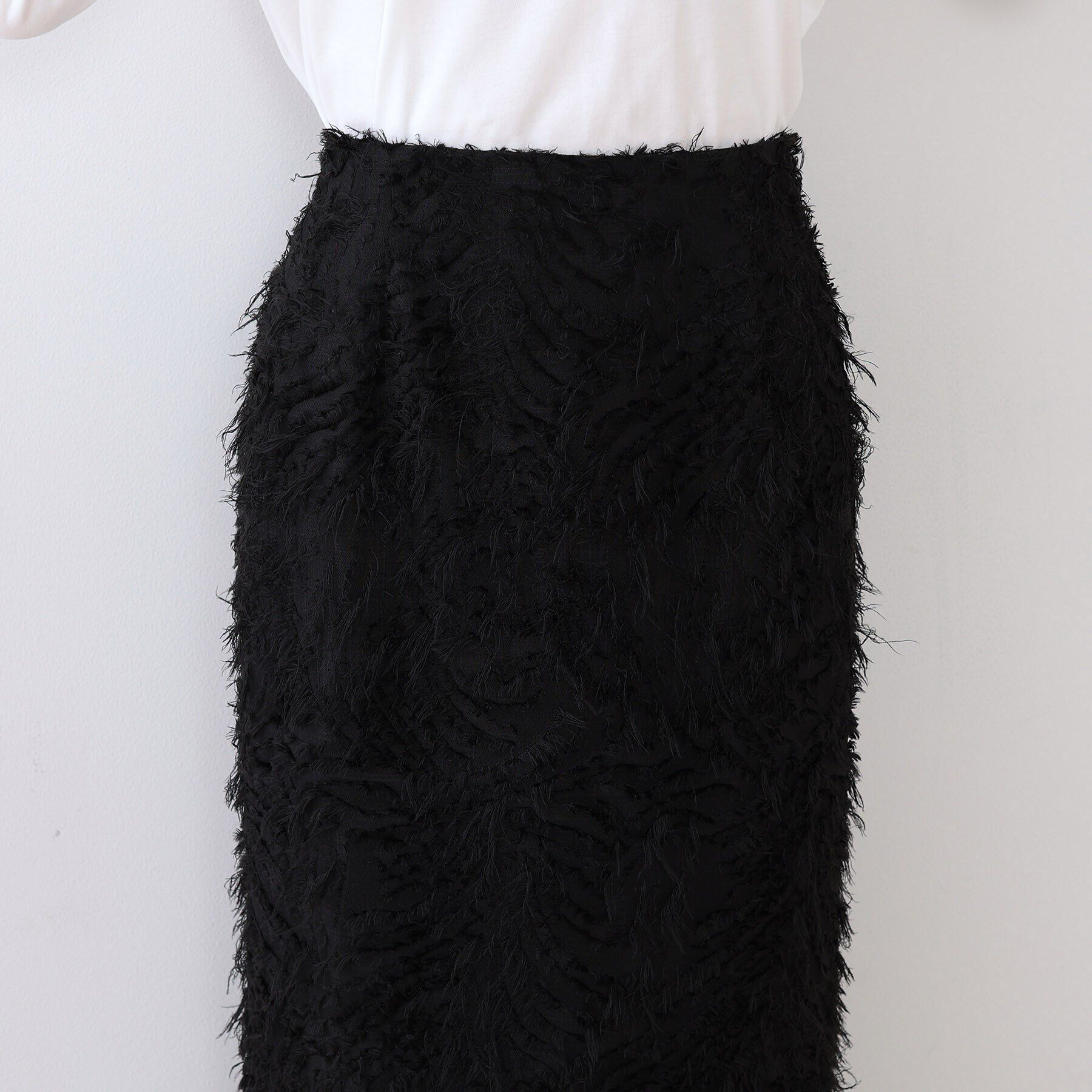 INDIVI「【スタイルUP】フリンジ調ジャカード ストレートラインスカート」|スカート|