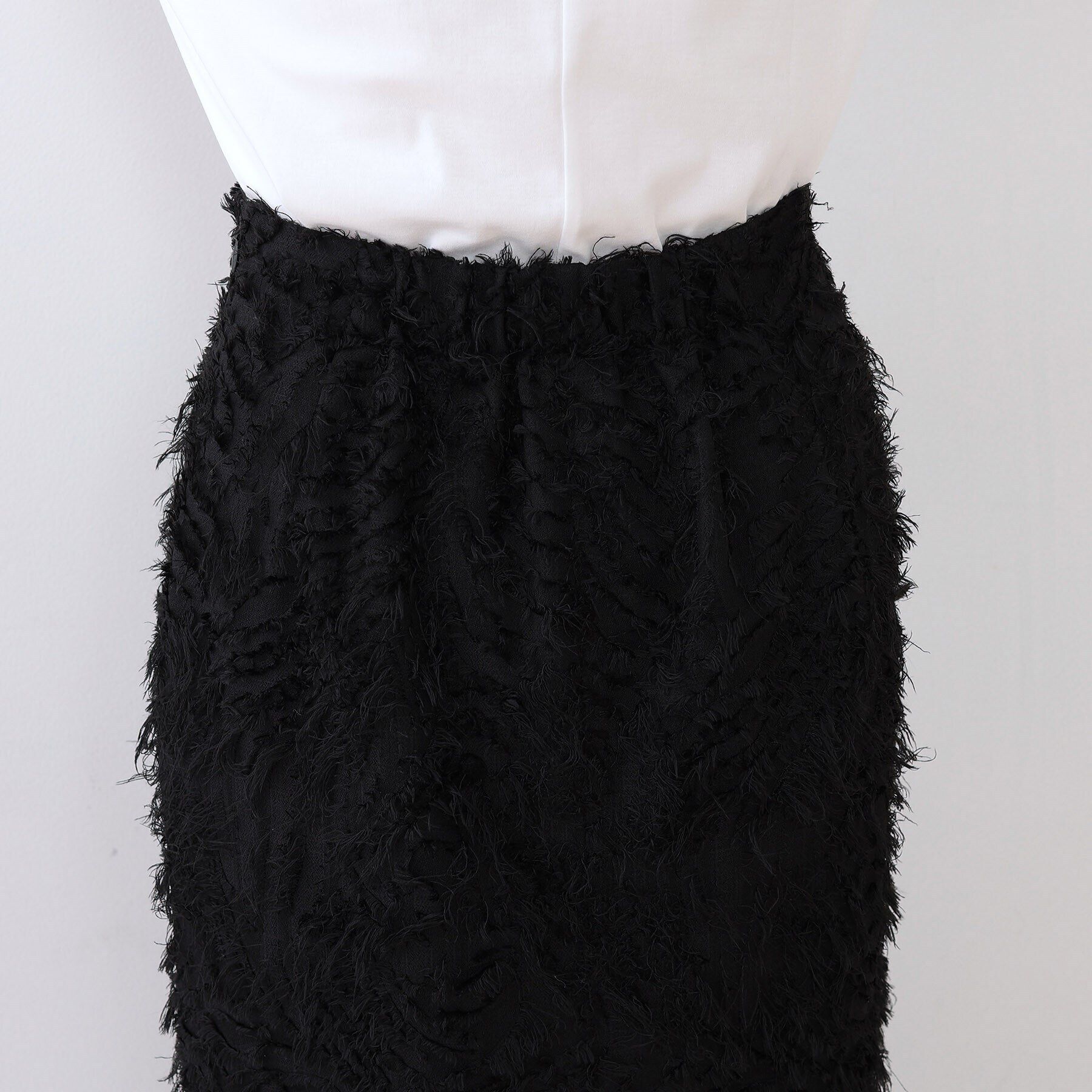 INDIVI「【スタイルUP】フリンジ調ジャカード ストレートラインスカート」|スカート|