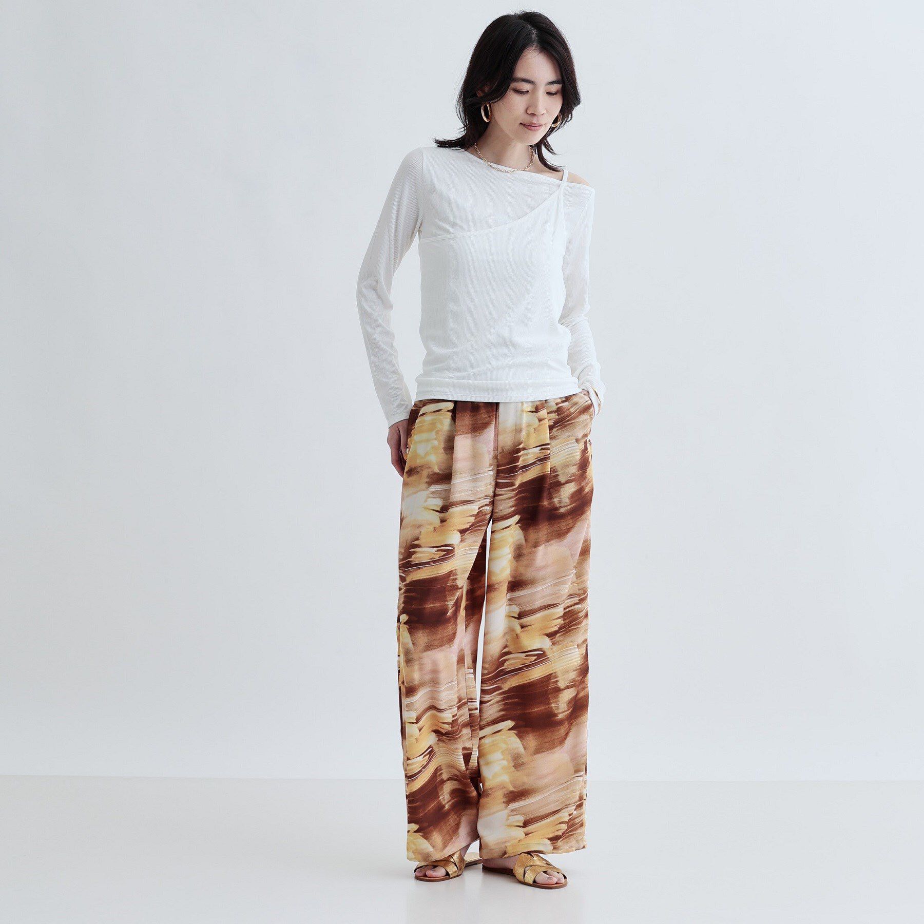 GALLEST「プリントイージーワイドストレートパンツ」|その他|