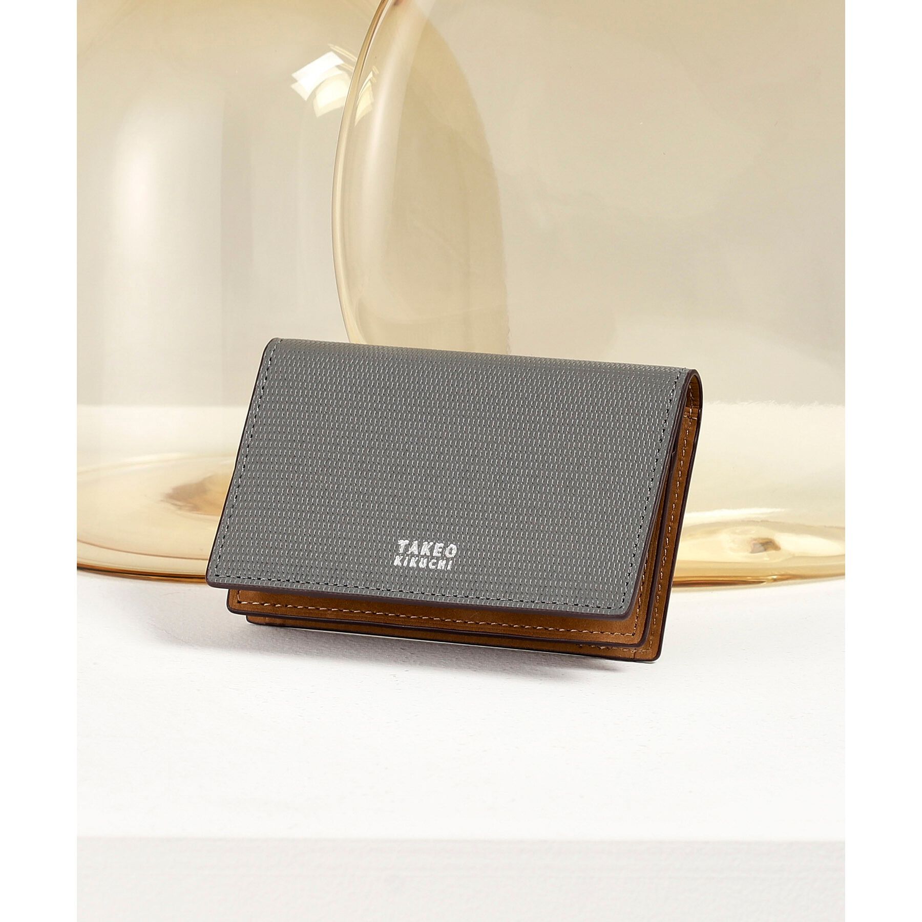 TAKEO KIKUCHI「【ソフト＆ナチュラル】ミニメッシュ レザー 名刺入れ」|名刺入れ・カードケース|ダークグレー(513