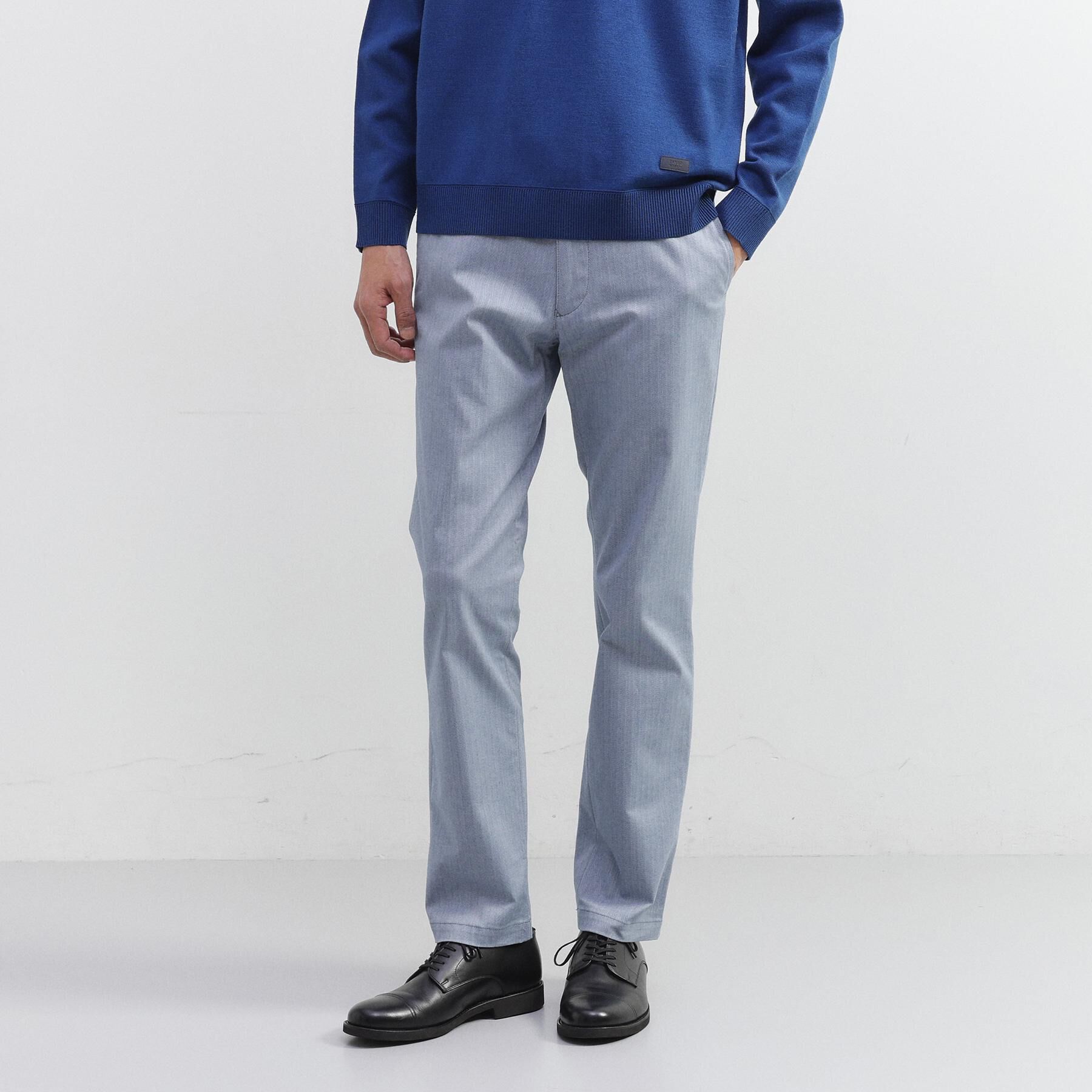 TAKEO KIKUCHI「【全7サイズ&times;8色展開！】トップマルチヘリンボン パンツ」|その他|ブルー(092)