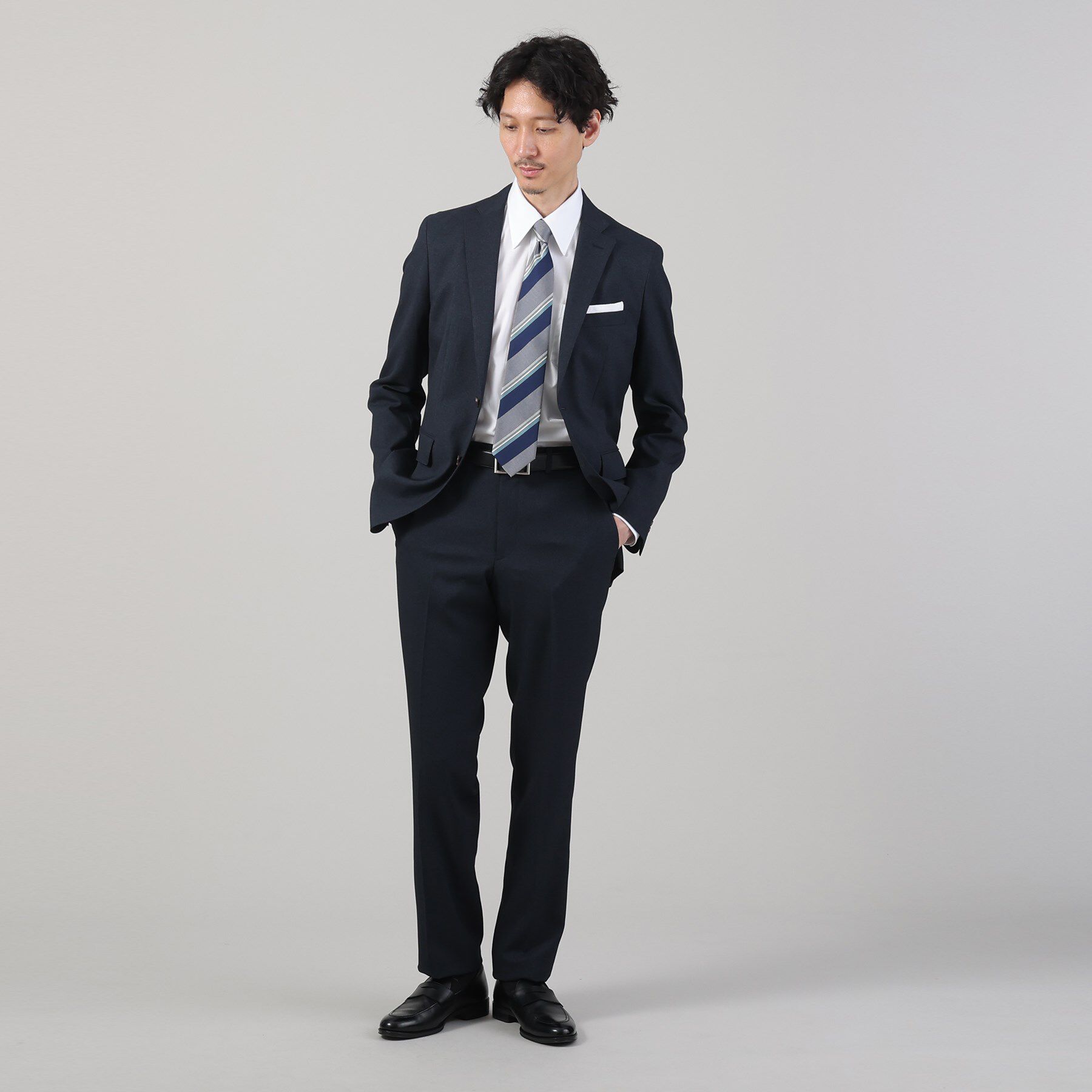 TAKEO KIKUCHI「【ONOFF/セットアップ対応】メランジ シャークスキン ストレッチジャケット」|テーラードジャケット|