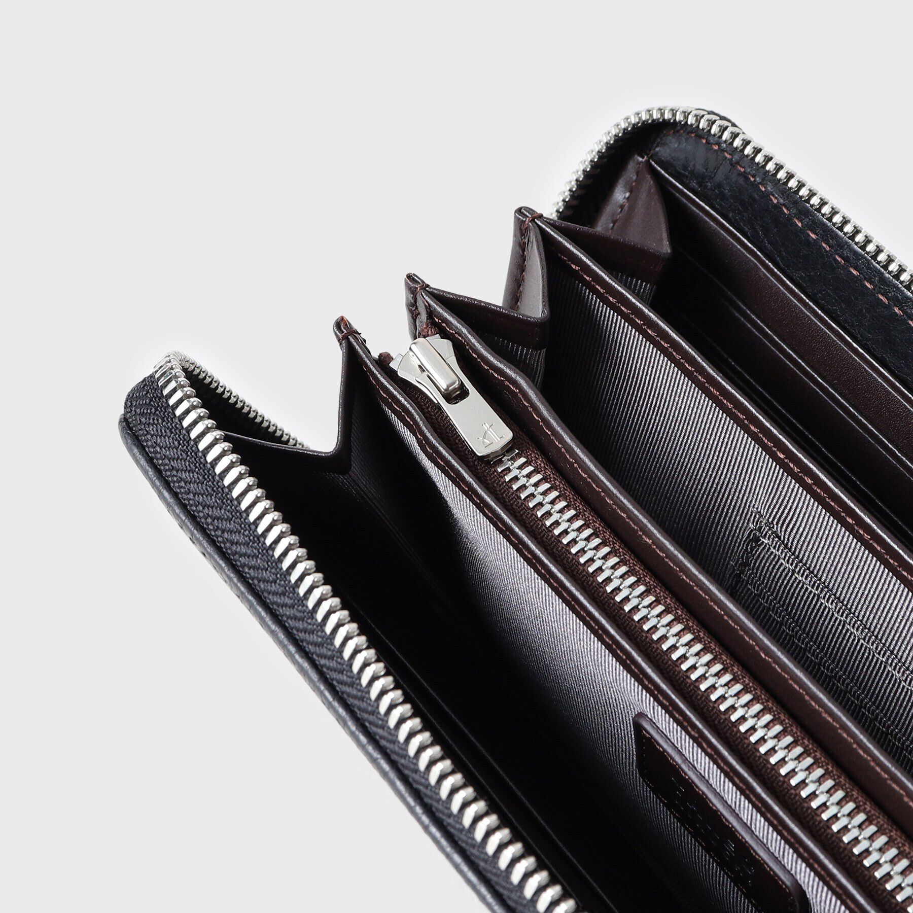 TAKEO KIKUCHI「イタリアンブラックレザー 3方ラウンド長財布」|財布|