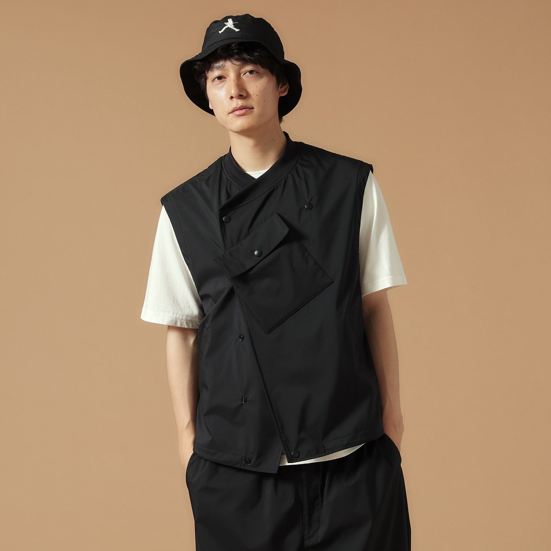 40CARATS&525「【セットアップ対応】3レイヤー ヴェスト」|ベスト・ジレ|ﾌﾞﾗｯｸ(019)