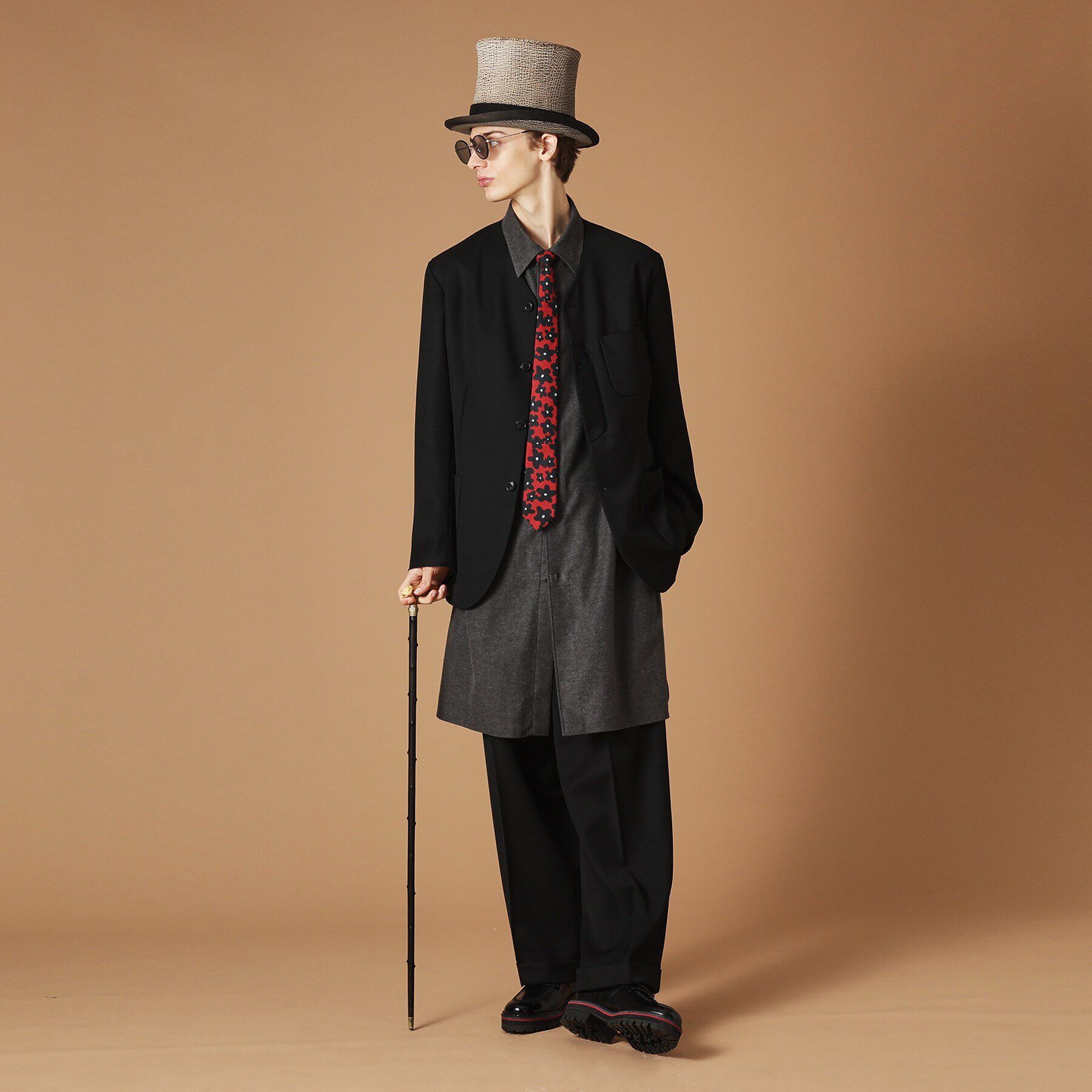 40CARATS&525「ギャバジン ノーカラージャケット」|テーラードジャケット|