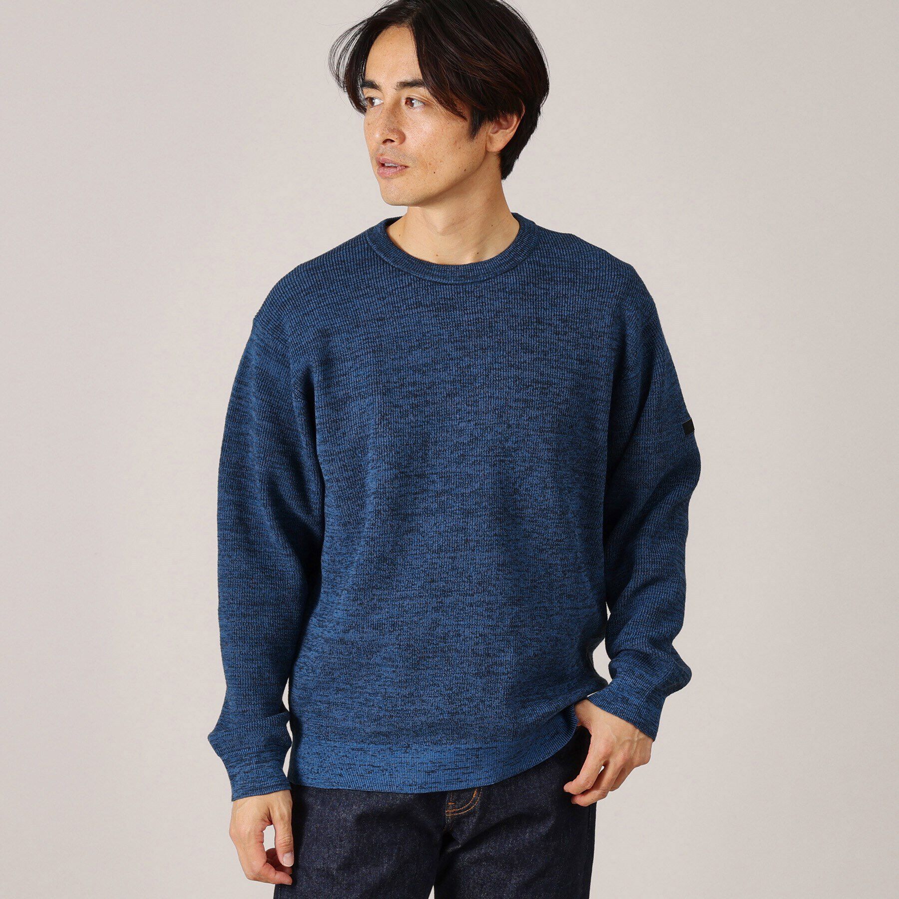 TAKEO KIKUCHI「メランジプルオーバーニット」|ニット・セーター|ﾌﾞﾙｰ(092)