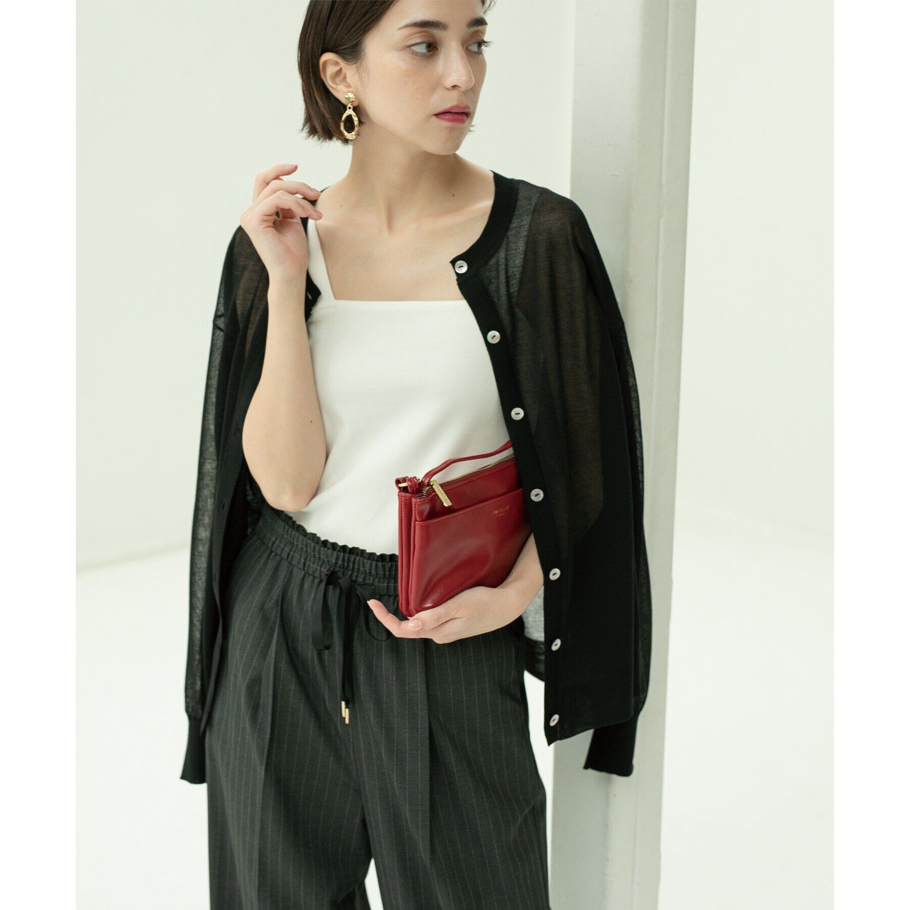 OPAQUE.CLIP「前後2WAY シアーニットプルオーバー【洗濯機洗い可/抗ピル】」|ニット・セーター|