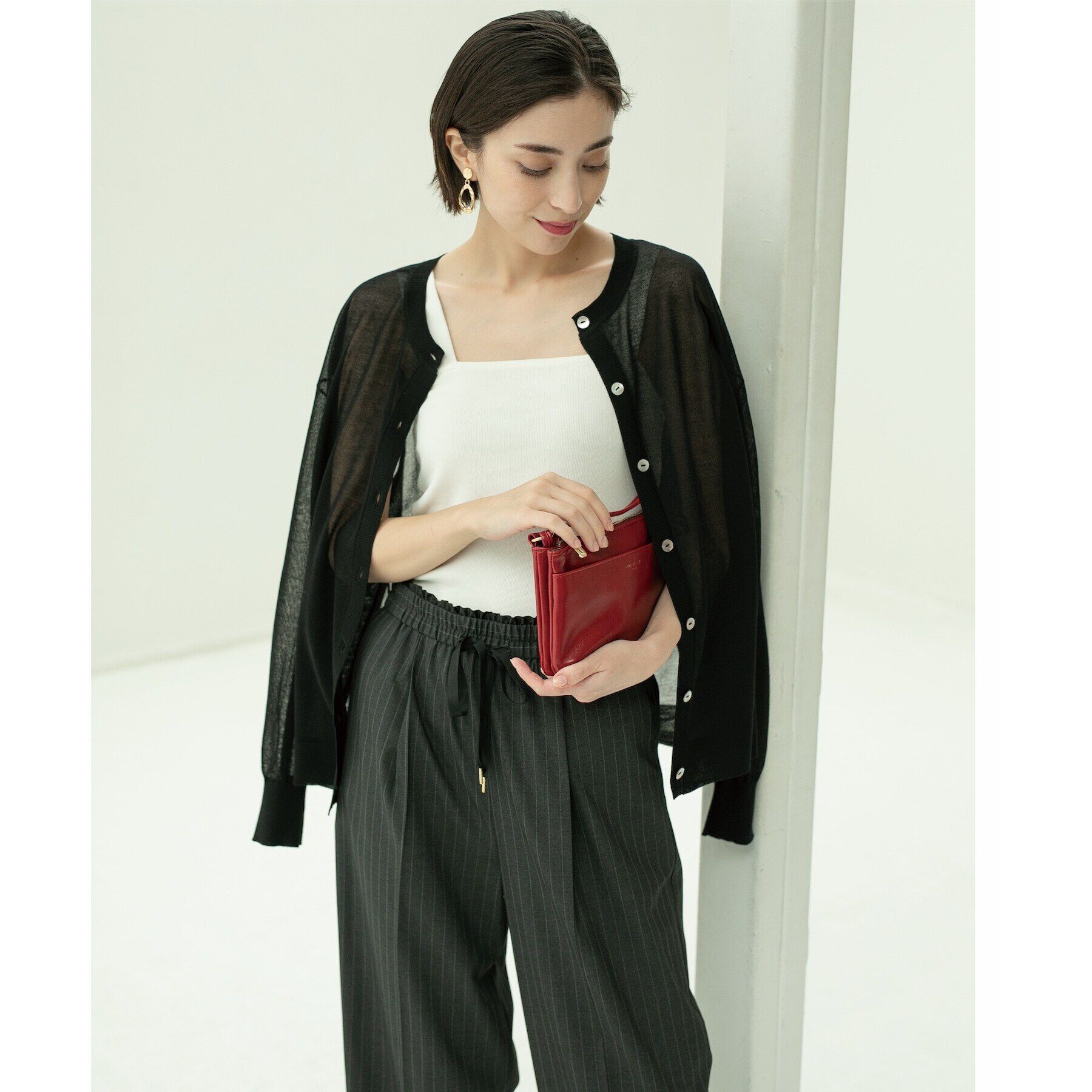 OPAQUE.CLIP「前後2WAY シアーニットプルオーバー【洗濯機洗い可/抗ピル】」|ニット・セーター|