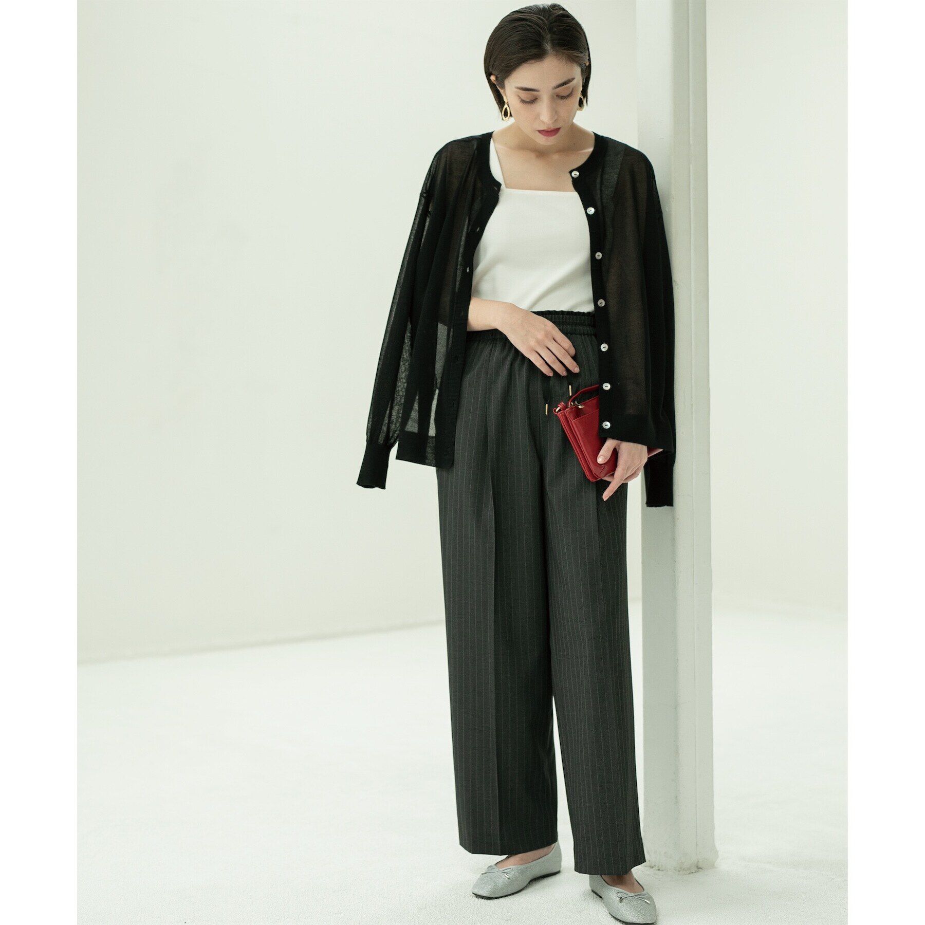 OPAQUE.CLIP「前後2WAY シアーニットプルオーバー【洗濯機洗い可/抗ピル】」|ニット・セーター|