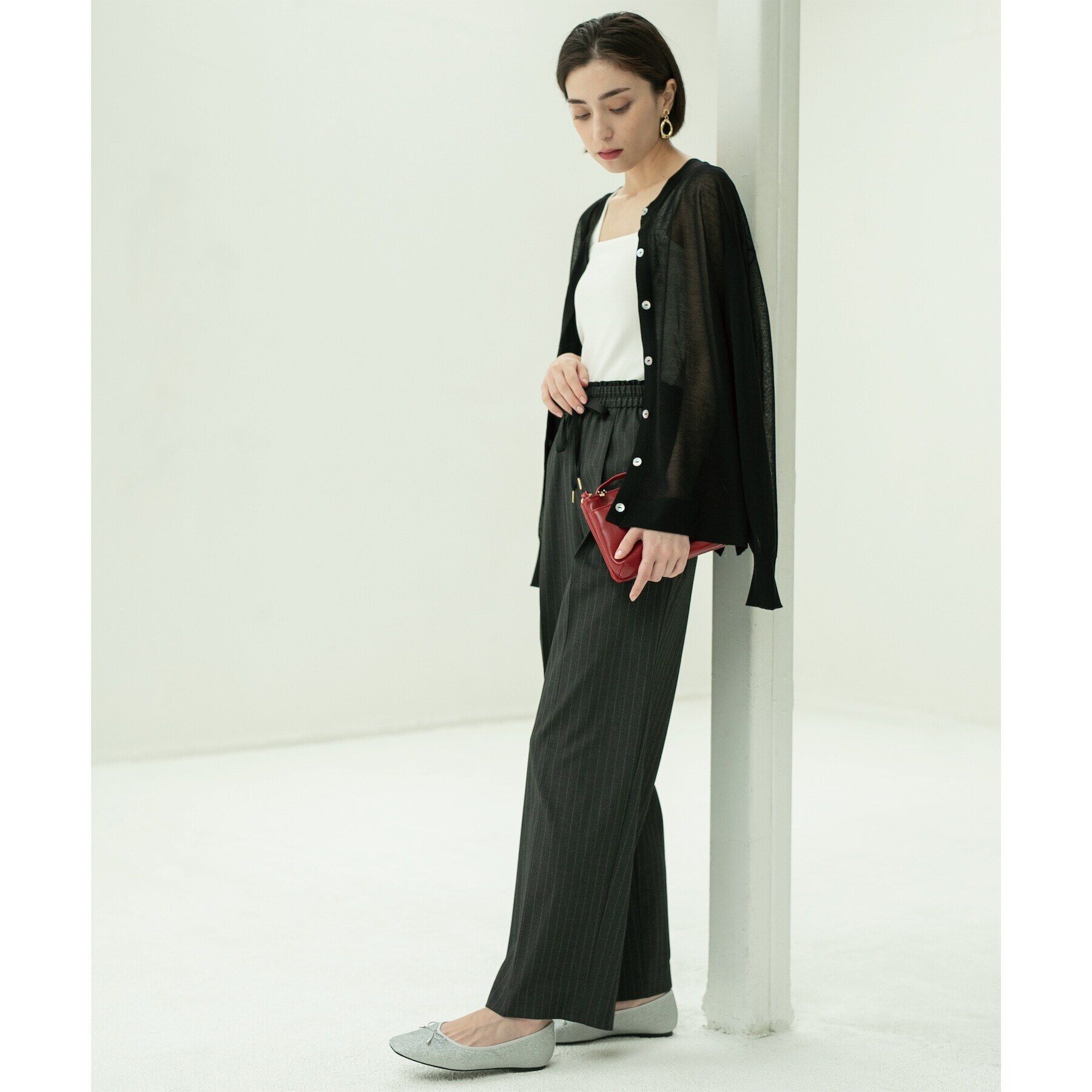 OPAQUE.CLIP「前後2WAY シアーニットプルオーバー【洗濯機洗い可/抗ピル】」|ニット・セーター|