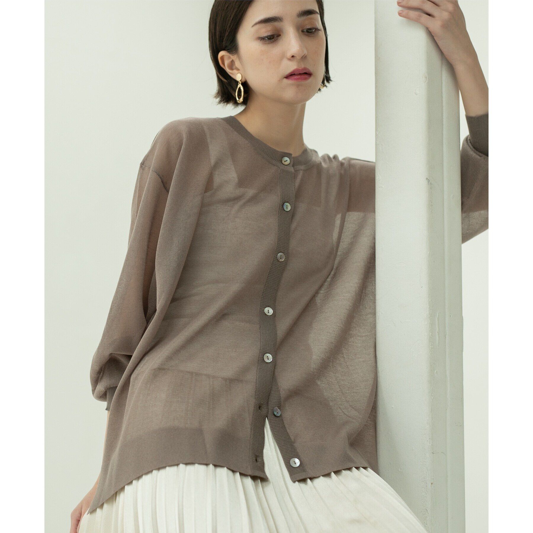 OPAQUE.CLIP「前後2WAY シアーニットプルオーバー【洗濯機洗い可/抗ピル】」|ニット・セーター|