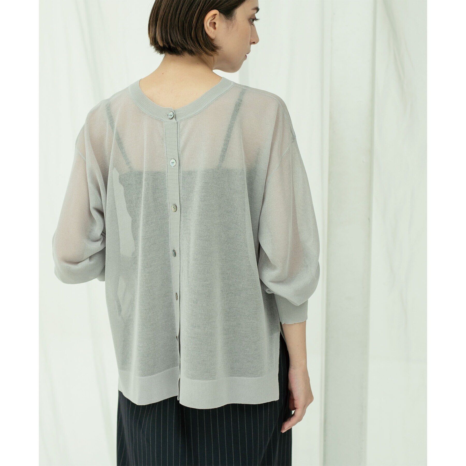 OPAQUE.CLIP「前後2WAY シアーニットプルオーバー【洗濯機洗い可/抗ピル】」|ニット・セーター|