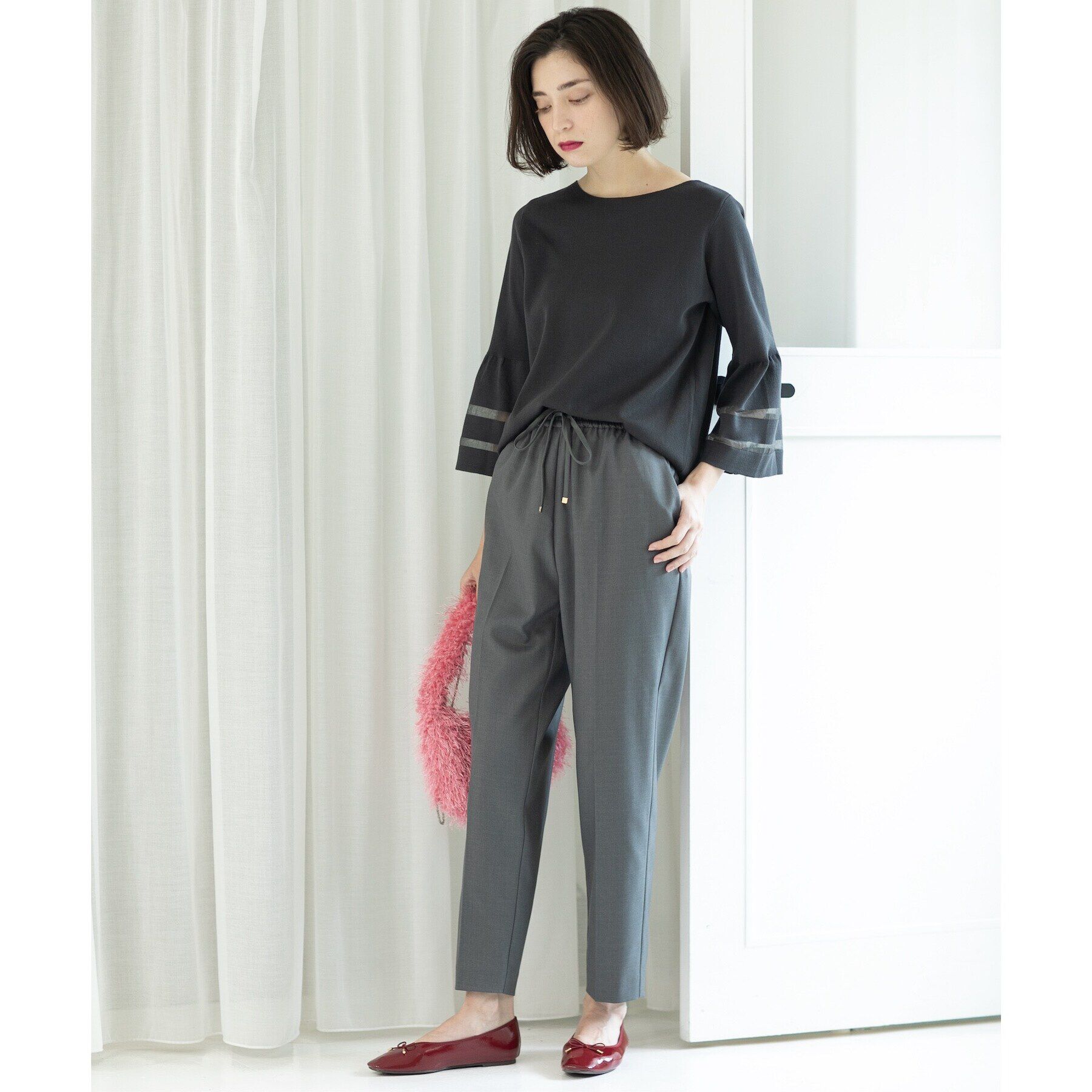 OPAQUE.CLIP「美脚ストレッチイージーテーパードパンツ【洗濯機洗い可】」|その他|