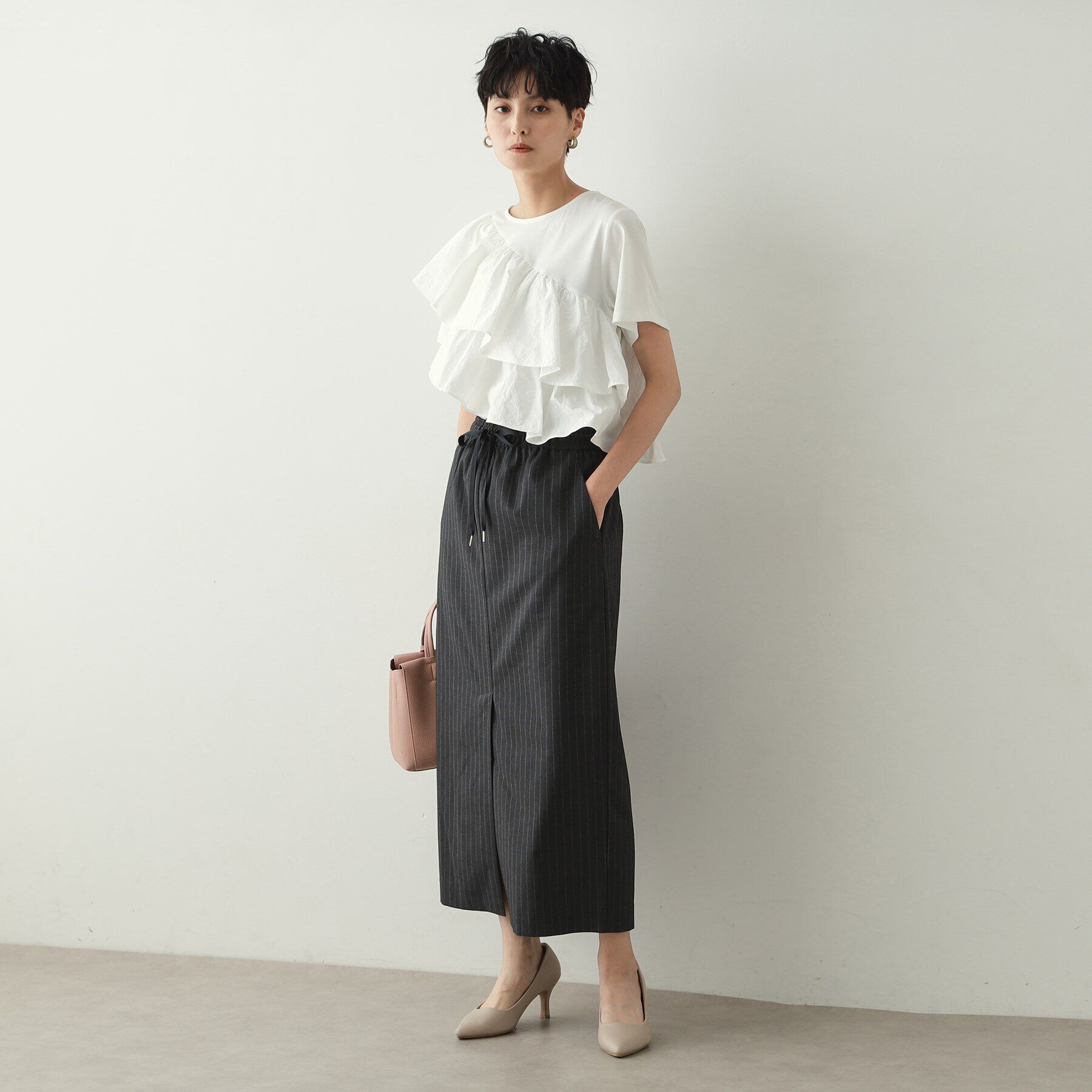 OPAQUE.CLIP「2段フリルカットソー【洗濯機洗い可】」|Tシャツ・カットソー|