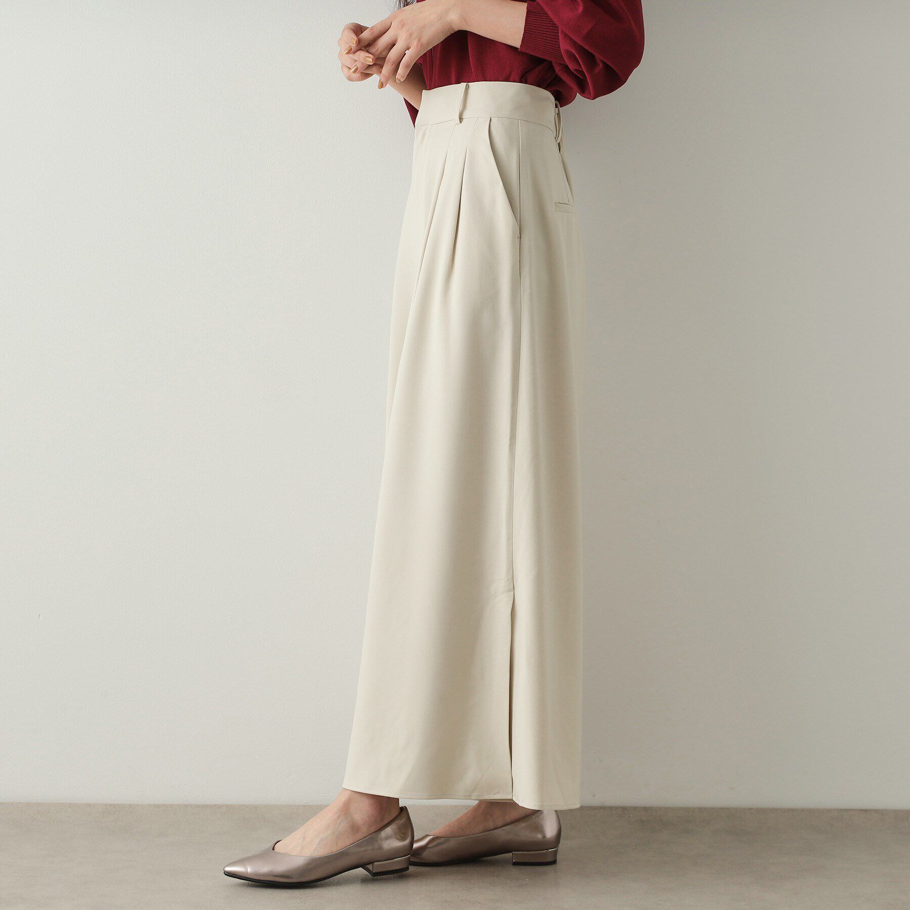 OPAQUE.CLIP「サイドスリットワイドパンツ【洗濯機洗い可】」|その他|