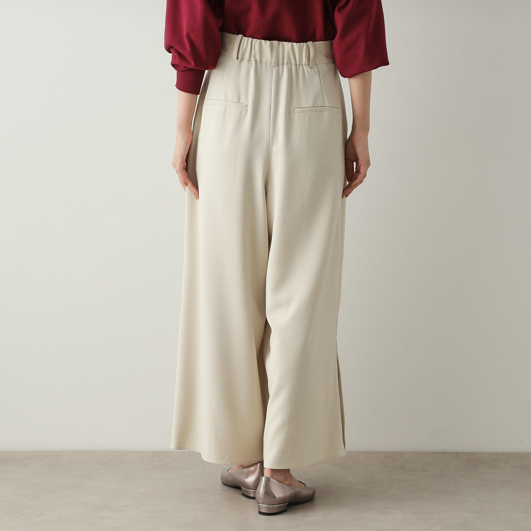OPAQUE.CLIP「サイドスリットワイドパンツ【洗濯機洗い可】」|その他|