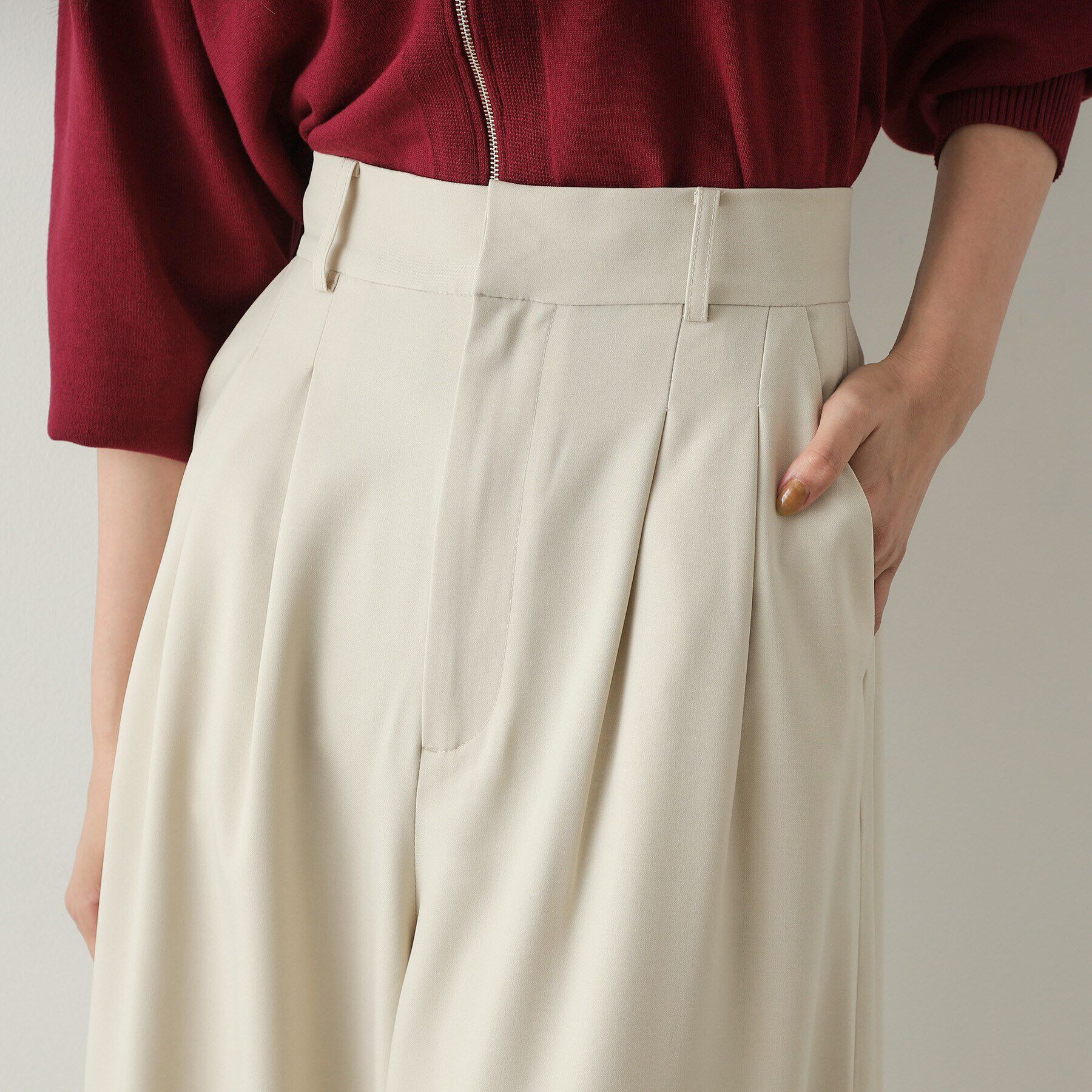 OPAQUE.CLIP「サイドスリットワイドパンツ【洗濯機洗い可】」|その他|