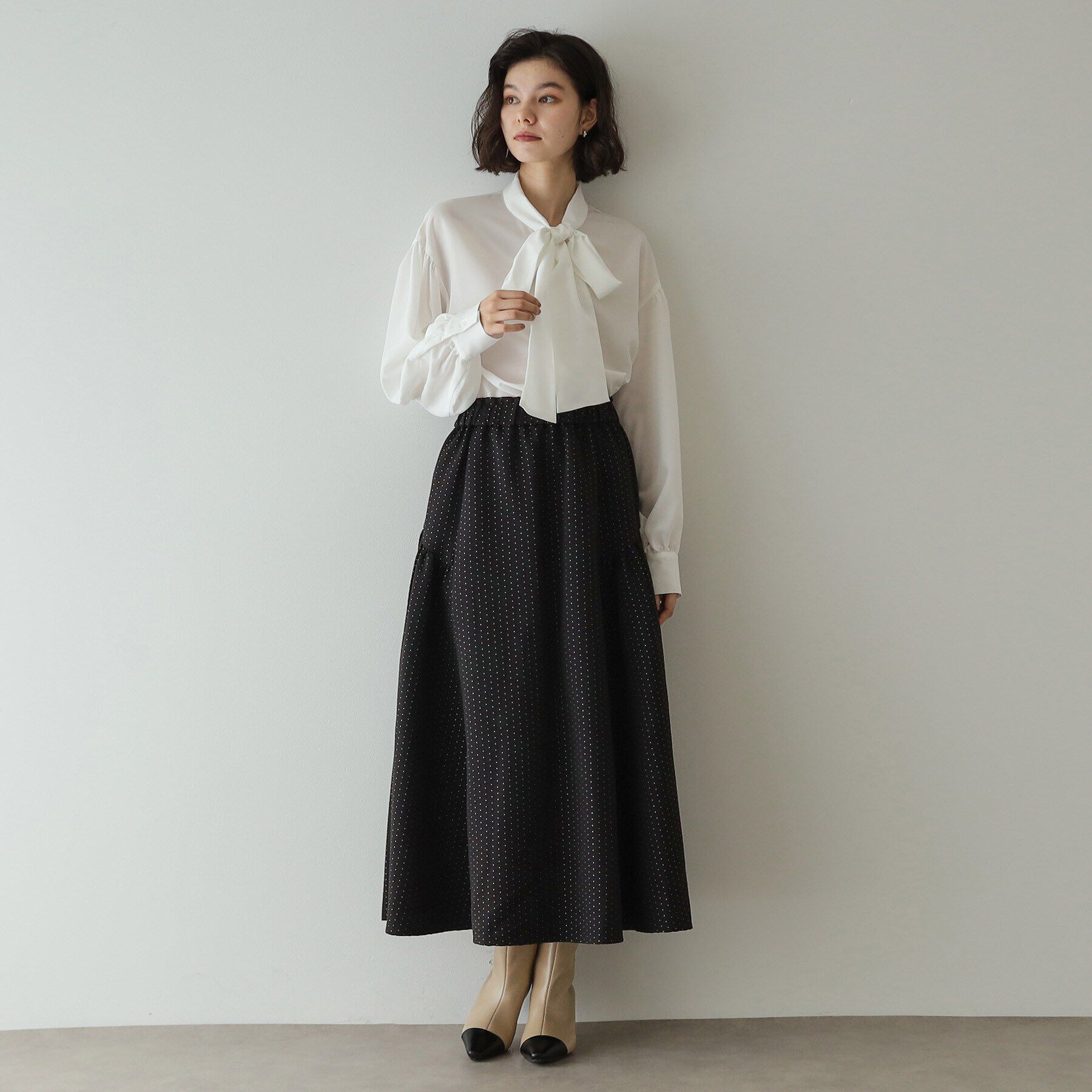 OPAQUE.CLIP「《美人百花掲載》ボリュームボウタイブラウス【洗濯機洗い可】」|シャツ・ブラウス|