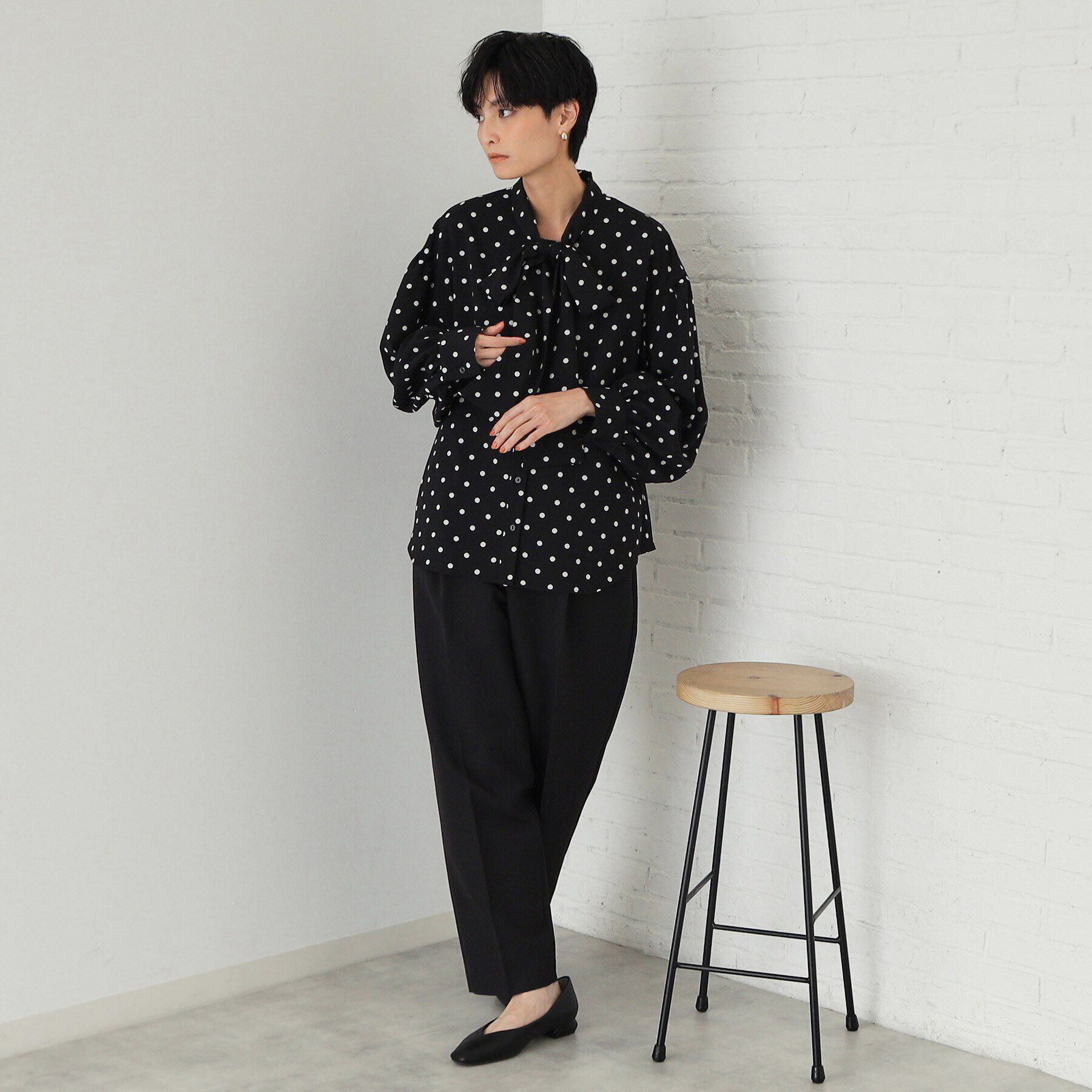 OPAQUE.CLIP「《美人百花掲載》ボリュームボウタイブラウス【洗濯機洗い可】」|シャツ・ブラウス|