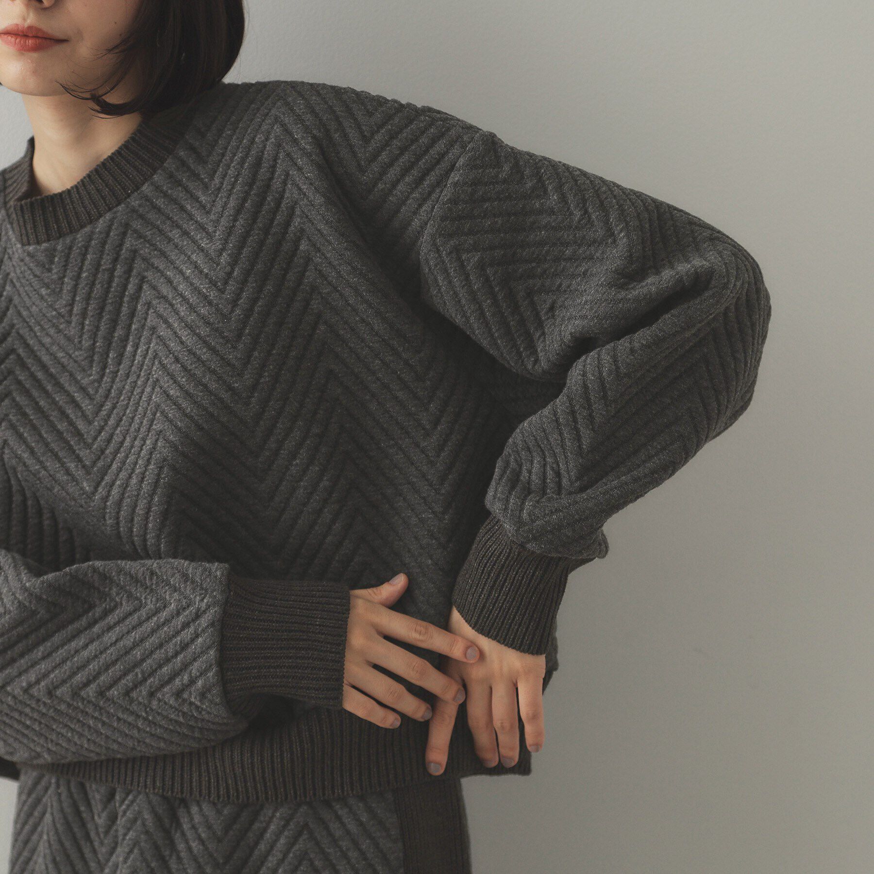 OPAQUE.CLIP「キルティングジャカードトップス/セットアップ対応【洗濯機洗い可】」|Tシャツ・カットソー|