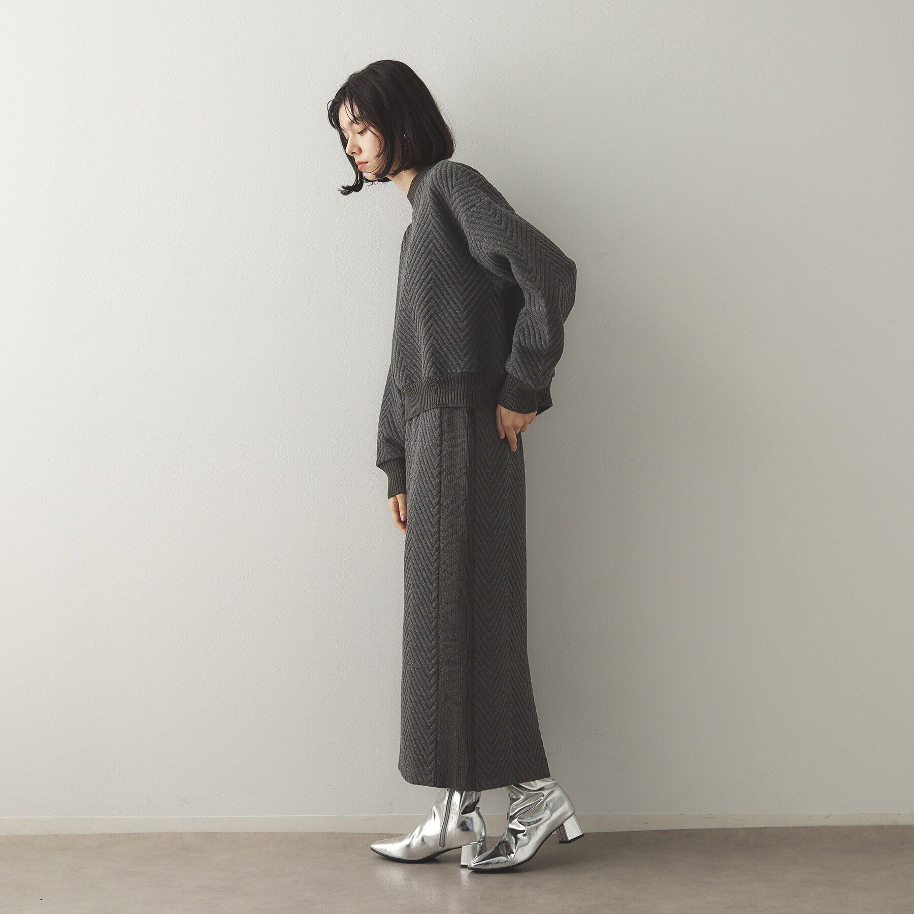 OPAQUE.CLIP「キルティングジャカードトップス/セットアップ対応【洗濯機洗い可】」|Tシャツ・カットソー|