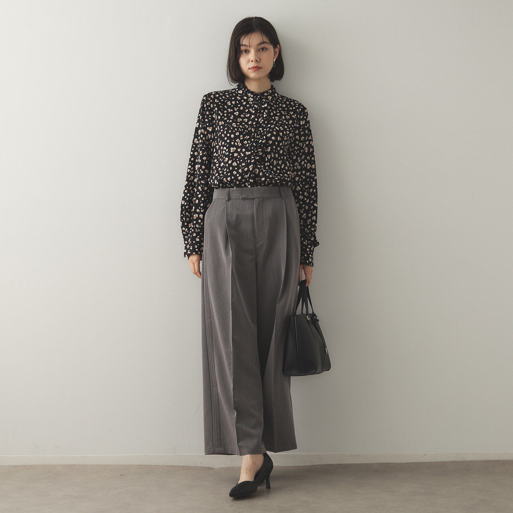 OPAQUE.CLIP「スタインドフリルブラウス【洗濯機洗い可】」|シャツ・ブラウス|