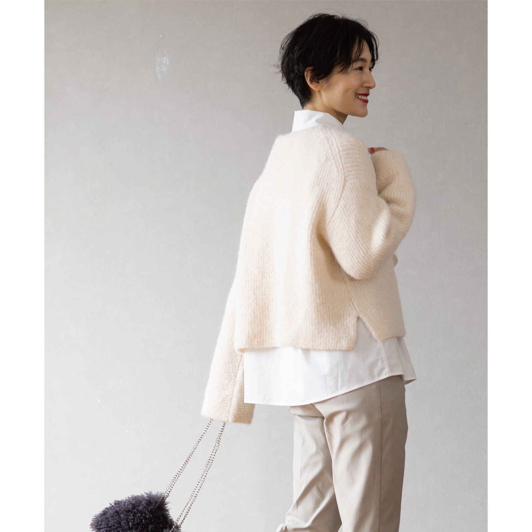 OPAQUE.CLIP「ラメショートミドルゲージニット【洗濯機洗い可】」|ニット・セーター|