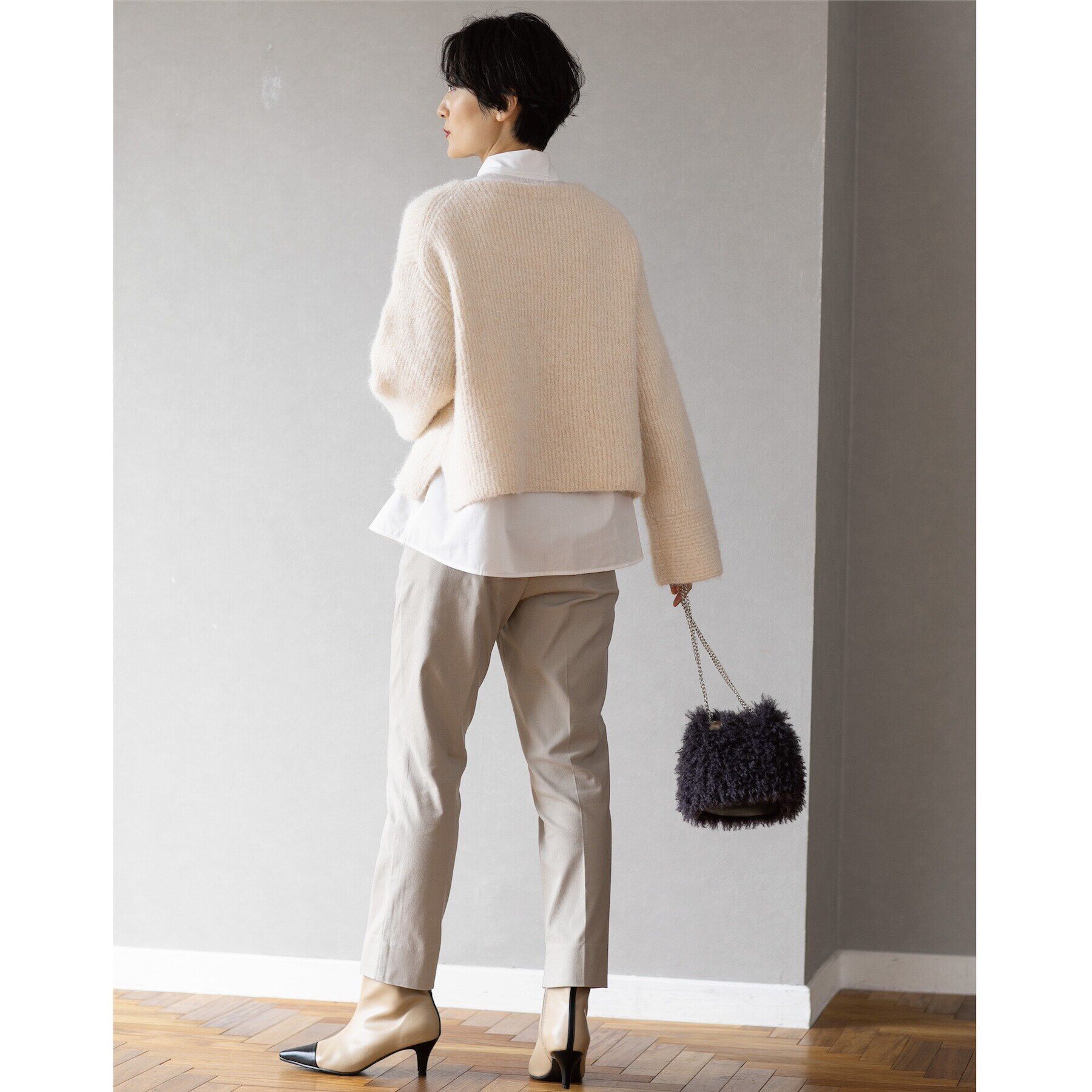 OPAQUE.CLIP「ラメショートミドルゲージニット【洗濯機洗い可】」|ニット・セーター|