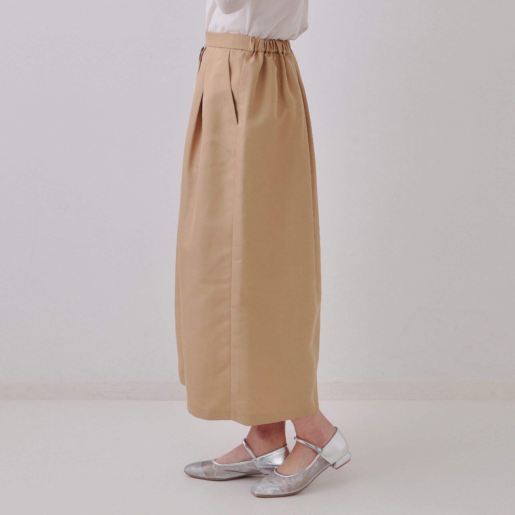 OPAQUE.CLIP「オーガンジータックコクーンスカート【洗濯機洗い可】」|スカート|