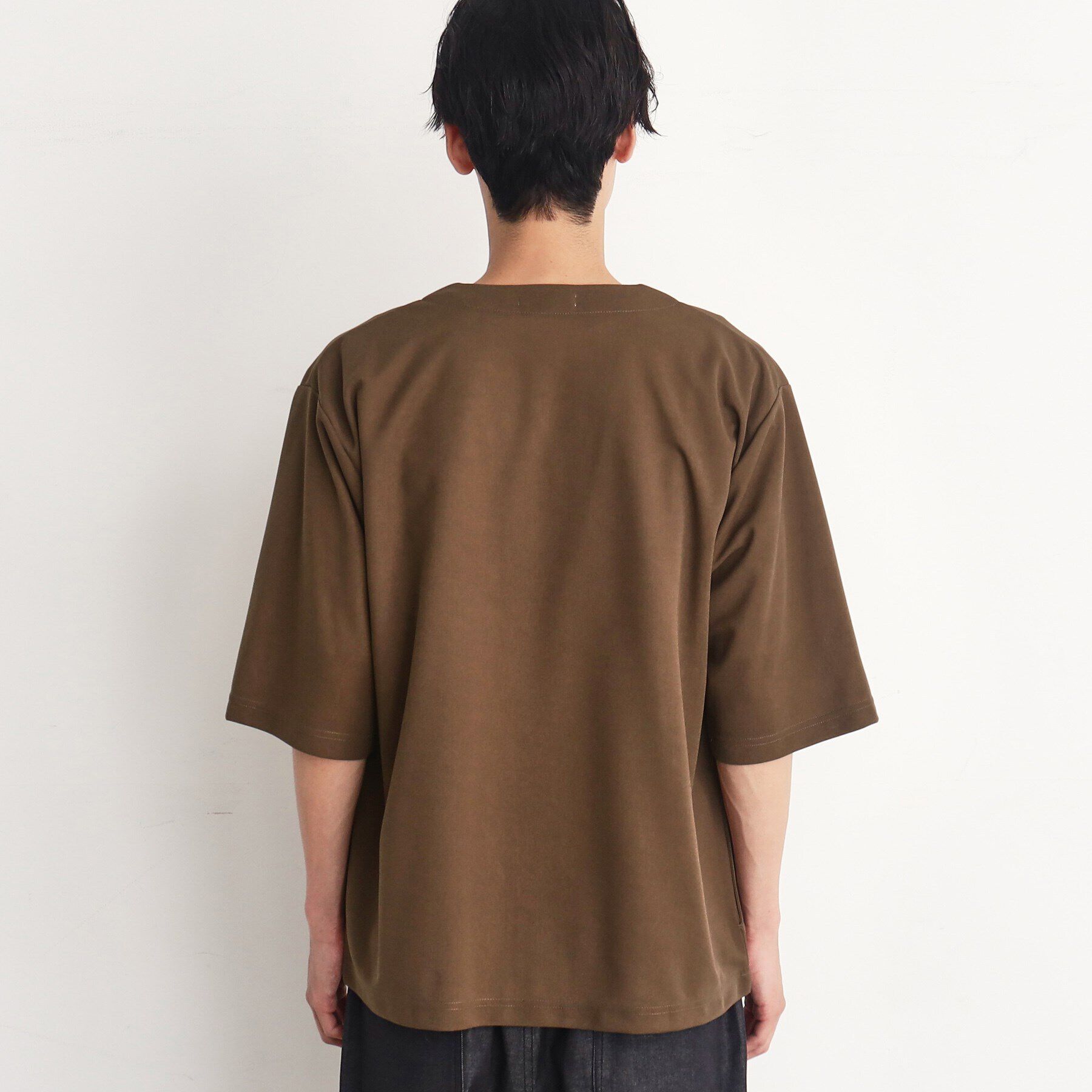 THE SHOP TK「【インナー&times;五分袖カーデ セットアイテム】梨地ハーフスリーブカーディガン&times;ライトパーフェクティー」|カーディガン|