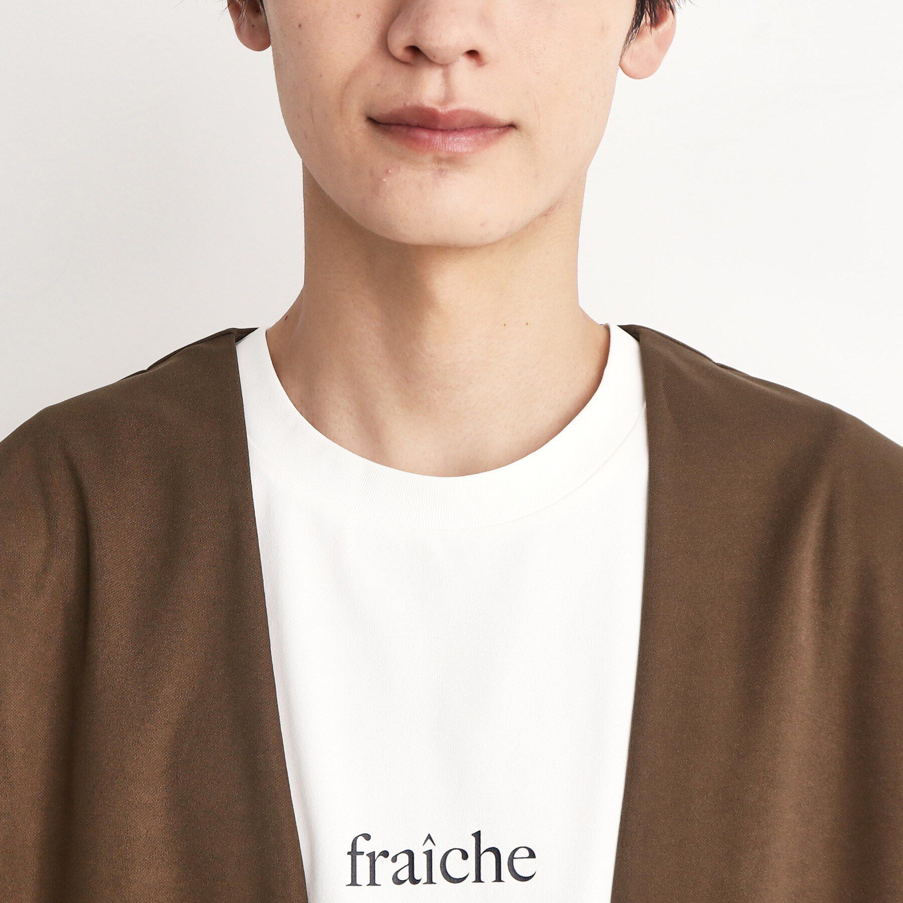 THE SHOP TK「【インナー&times;五分袖カーデ セットアイテム】梨地ハーフスリーブカーディガン&times;ライトパーフェクティー」|カーディガン|