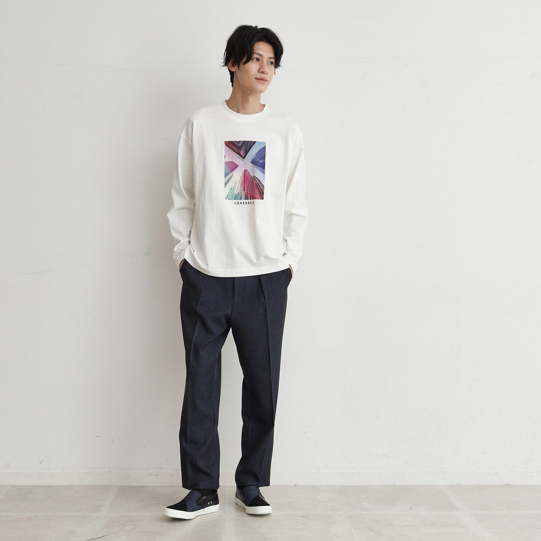 THE SHOP TK「【6色展開】Parisフォト／ロゴ長袖Tシャツ」|Tシャツ・カットソー|