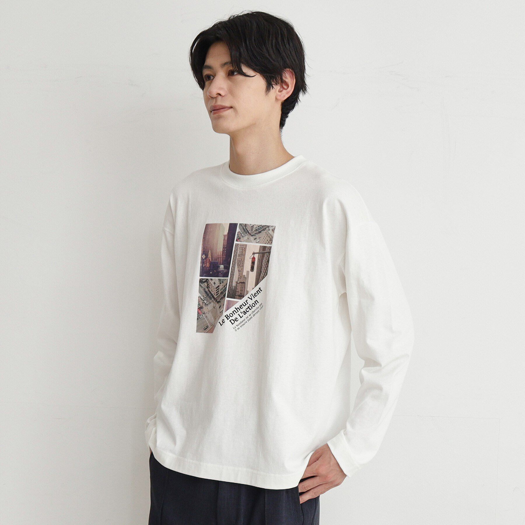 THE SHOP TK「【6色展開】Parisフォト／ロゴ長袖Tシャツ」|Tシャツ・カットソー|