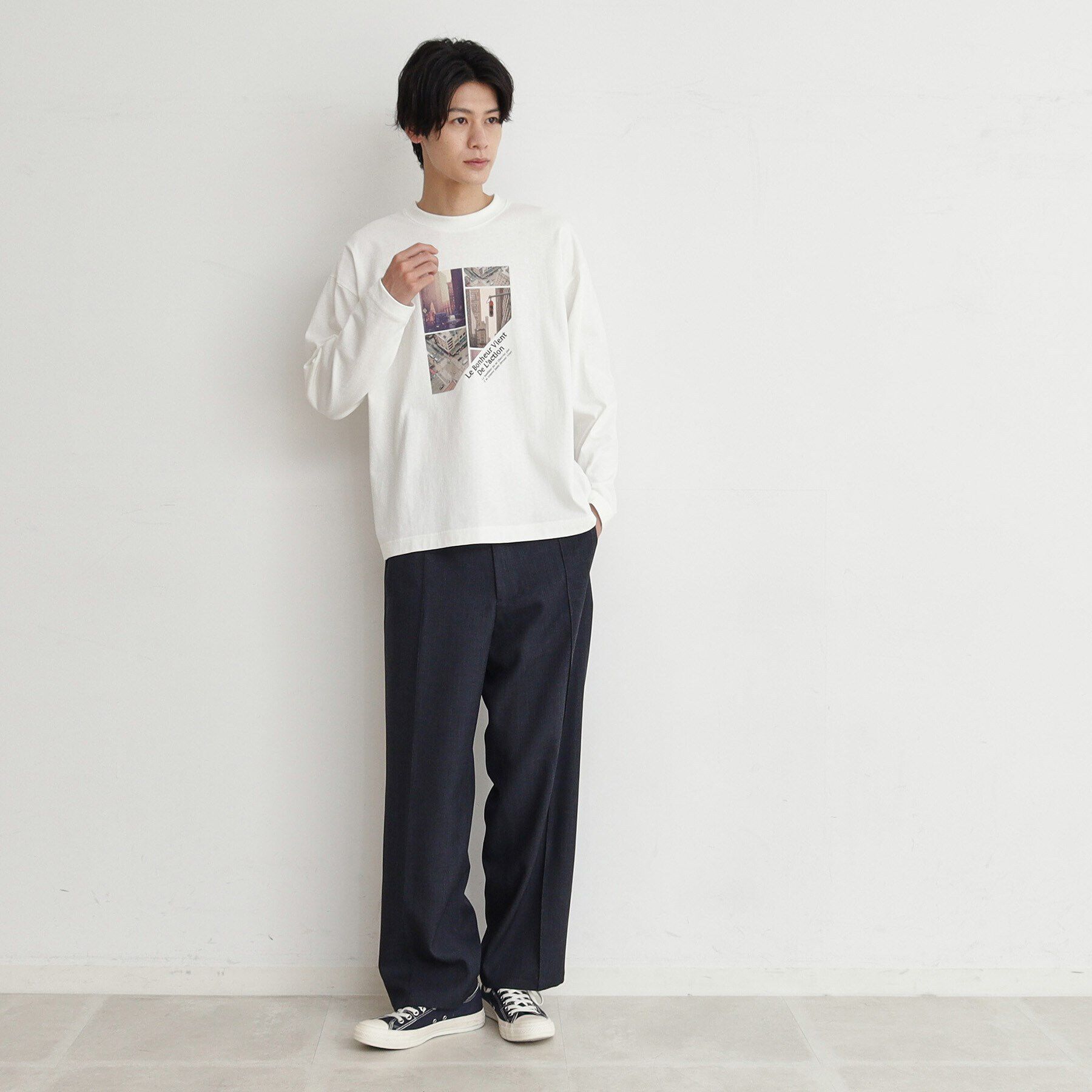 THE SHOP TK「【6色展開】Parisフォト／ロゴ長袖Tシャツ」|Tシャツ・カットソー|