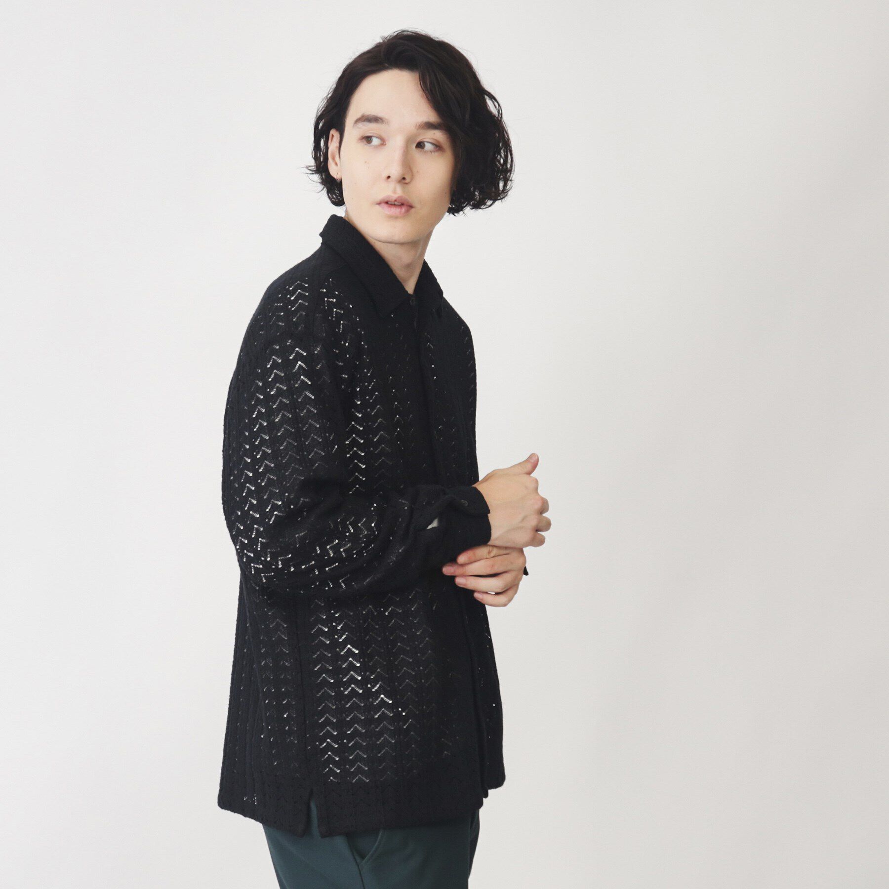 THE SHOP TK「テクスチャーニットシャツ」|シャツ・ブラウス|