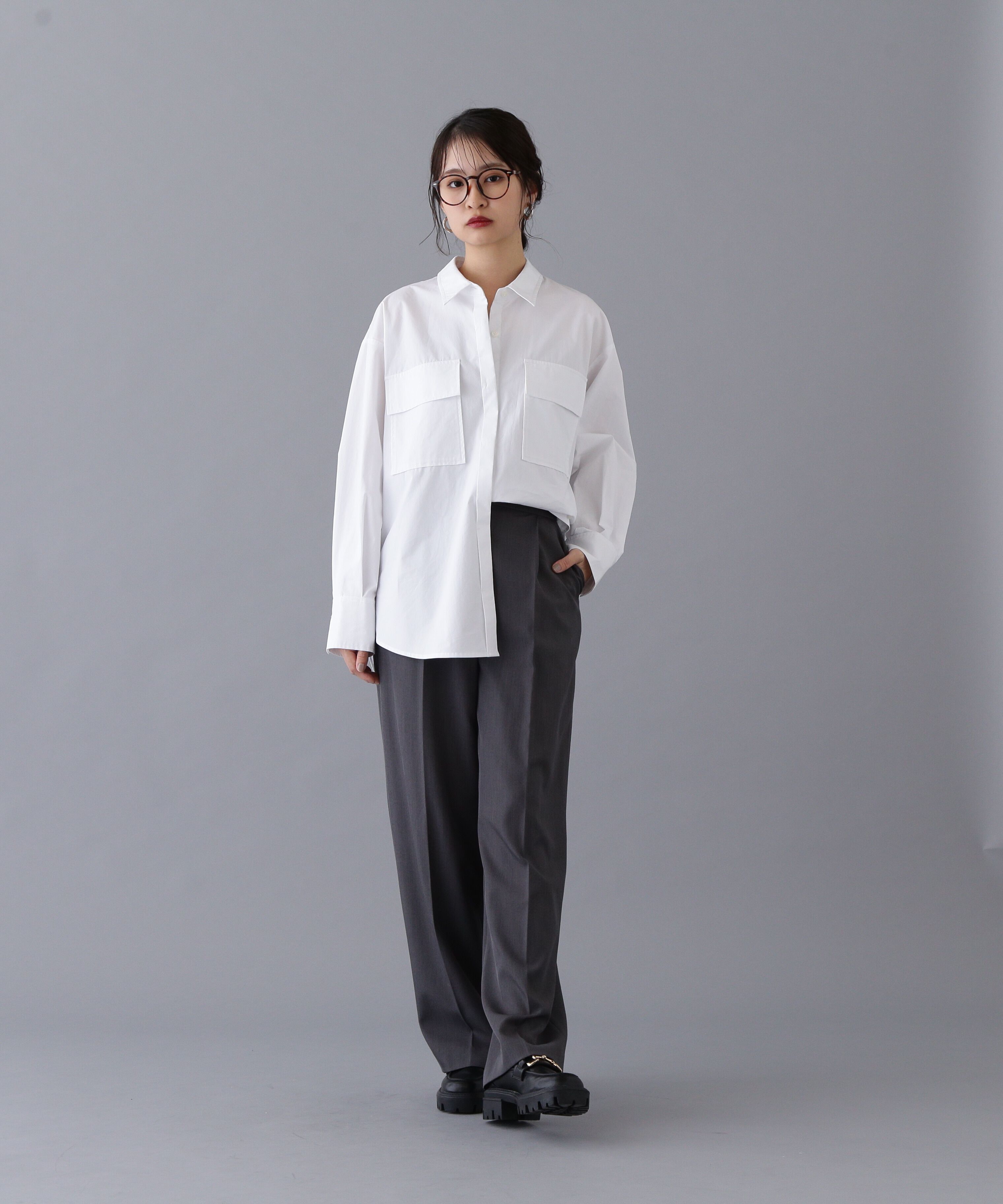  「オーバーサイズフラップシャツ」|シャツ・ブラウス|