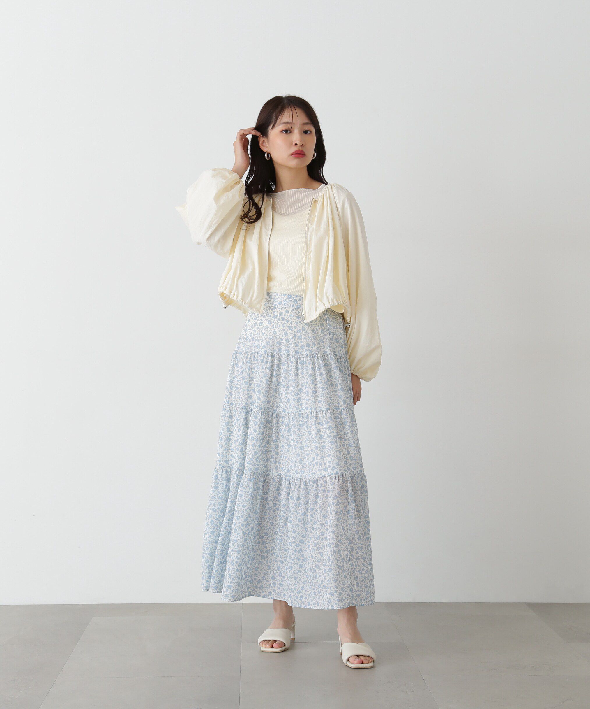  「ギャザーネックショートブルゾン」|ブルゾン・スタジャン|