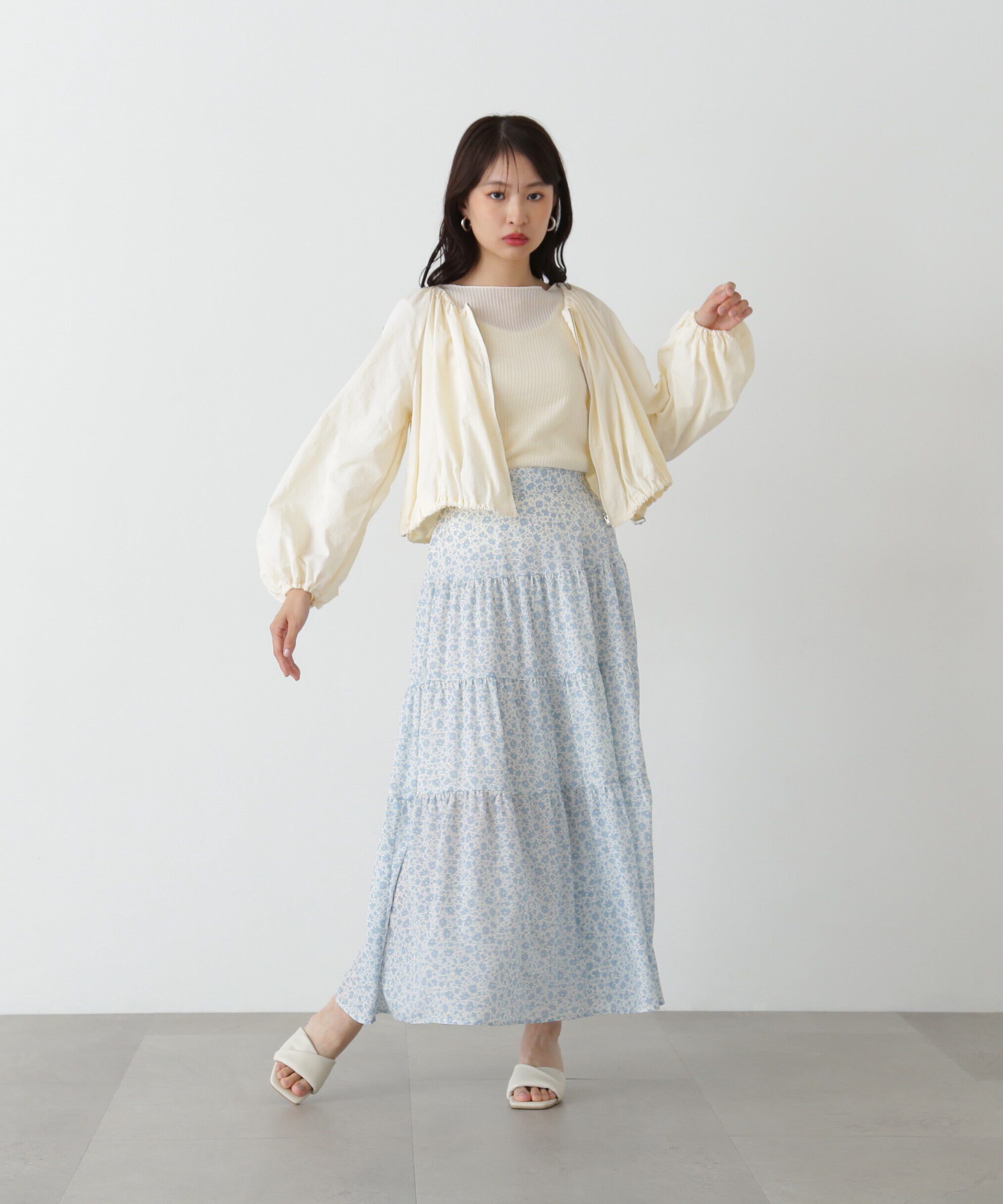  「ギャザーネックショートブルゾン」|ブルゾン・スタジャン|