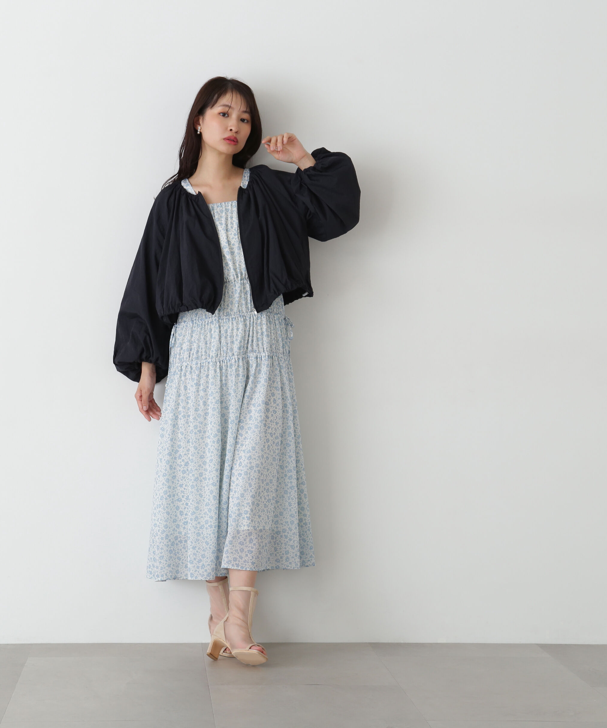  「ギャザーネックショートブルゾン」|ブルゾン・スタジャン|