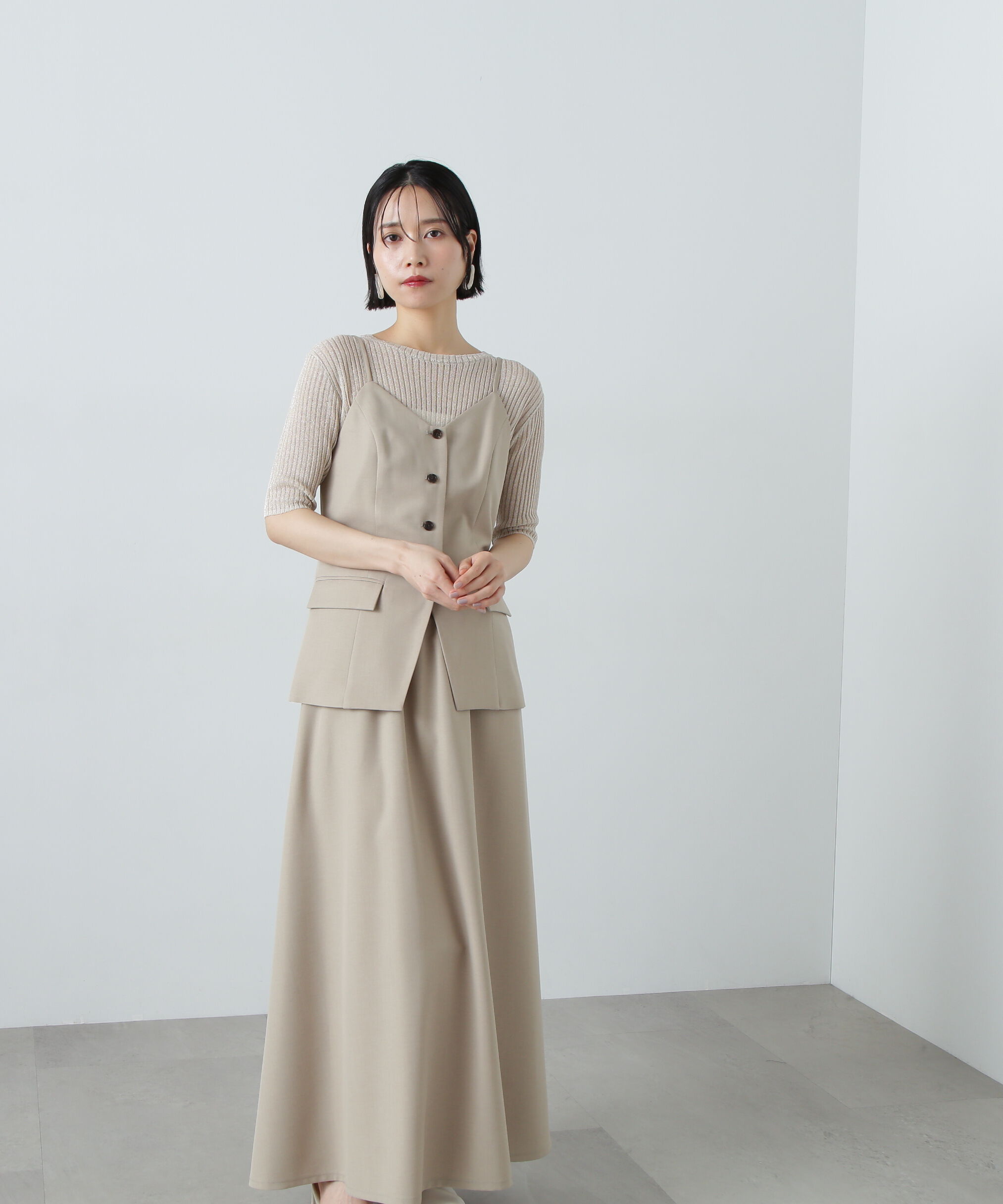  「ビスチェトップ＆スカートセット」|ワンピース|