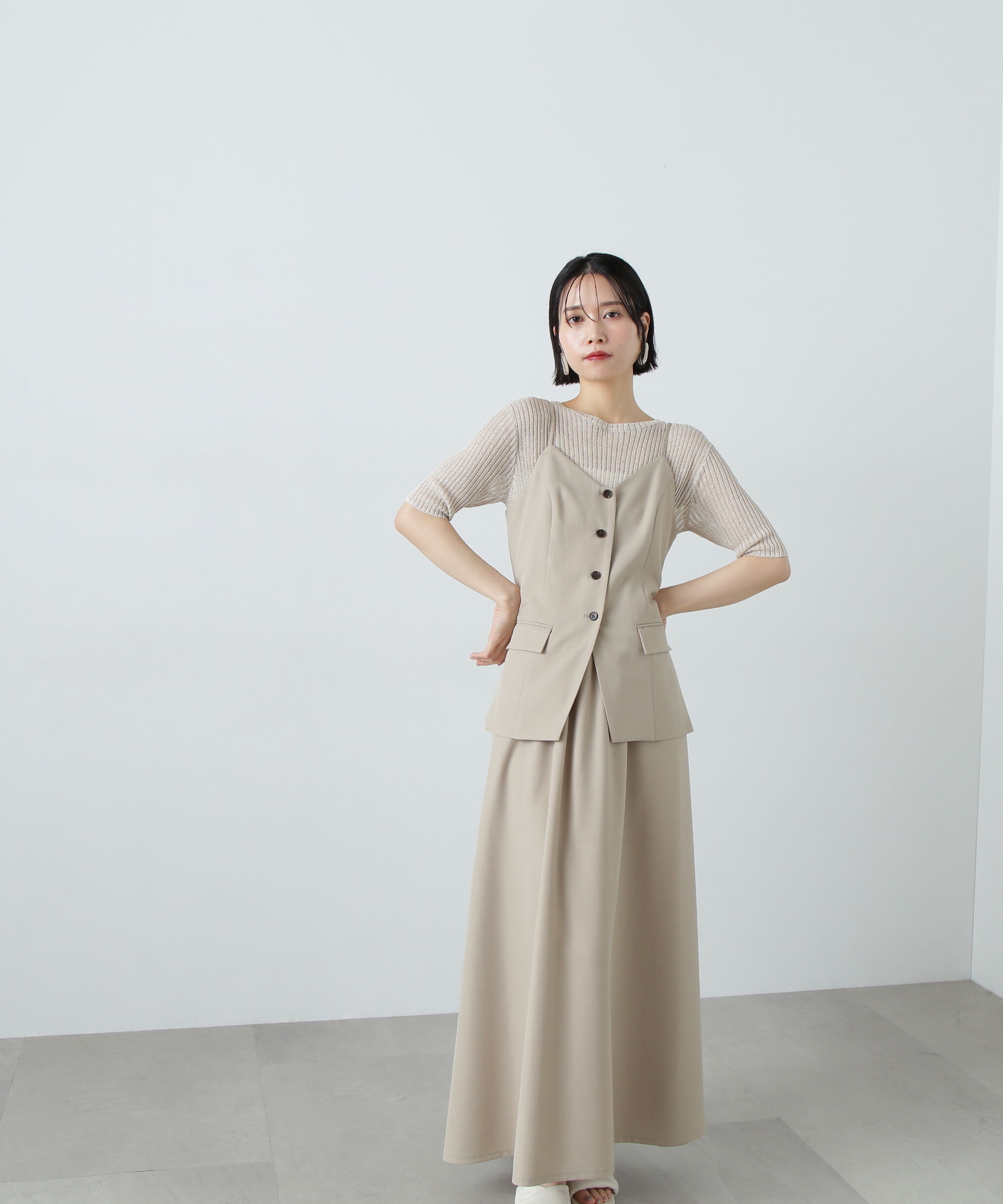  「ビスチェトップ＆スカートセット」|ワンピース|