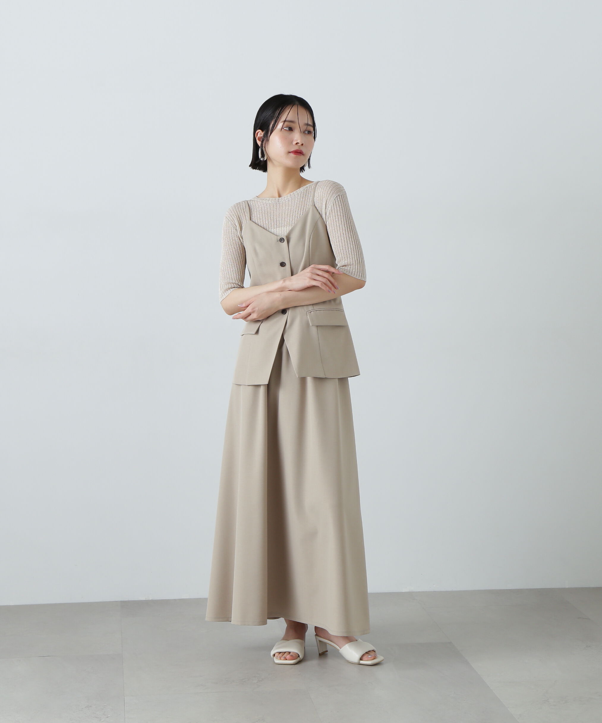  「ビスチェトップ＆スカートセット」|ワンピース|