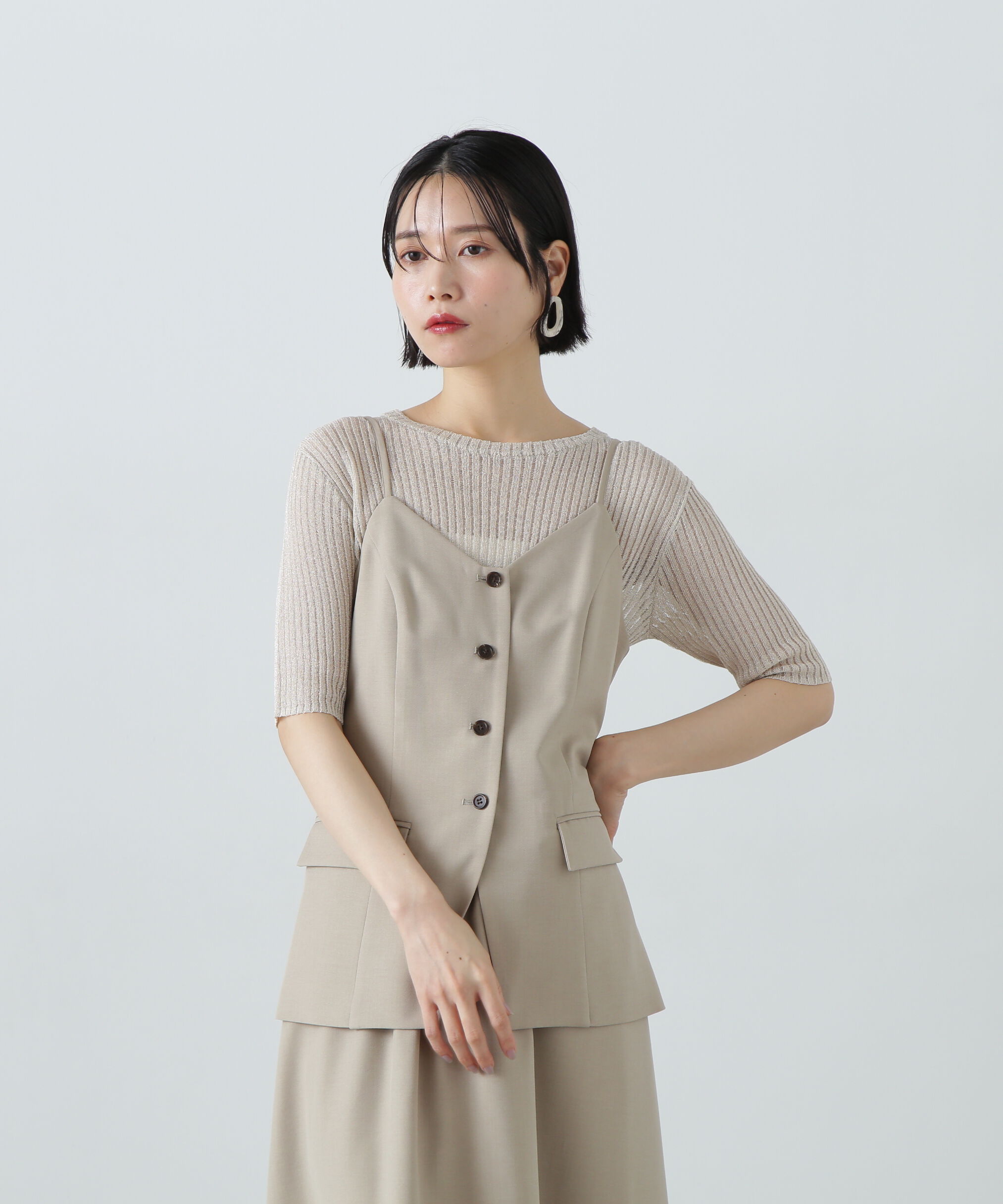  「ビスチェトップ＆スカートセット」|ワンピース|