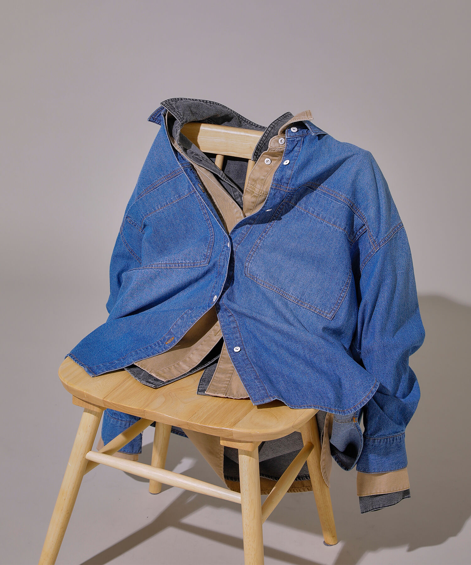  「デニムオーバーシャツ」|シャツ・ブラウス|ブルー