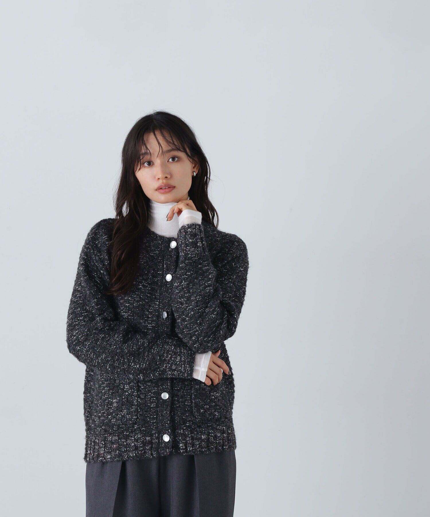  「ツイーディーボクシーカーディガン　24AW」|ニット・セーター|