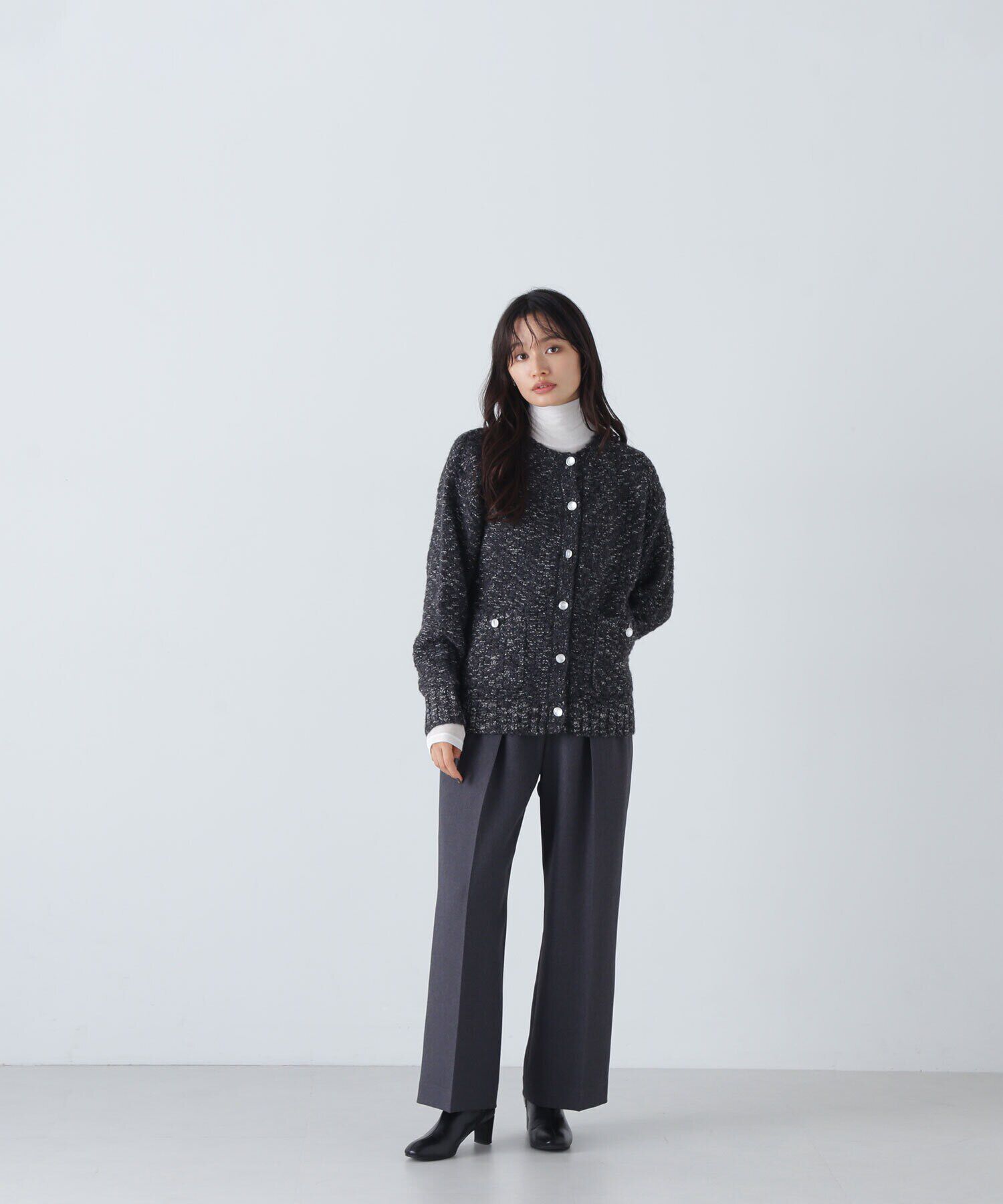  「ツイーディーボクシーカーディガン　24AW」|ニット・セーター|