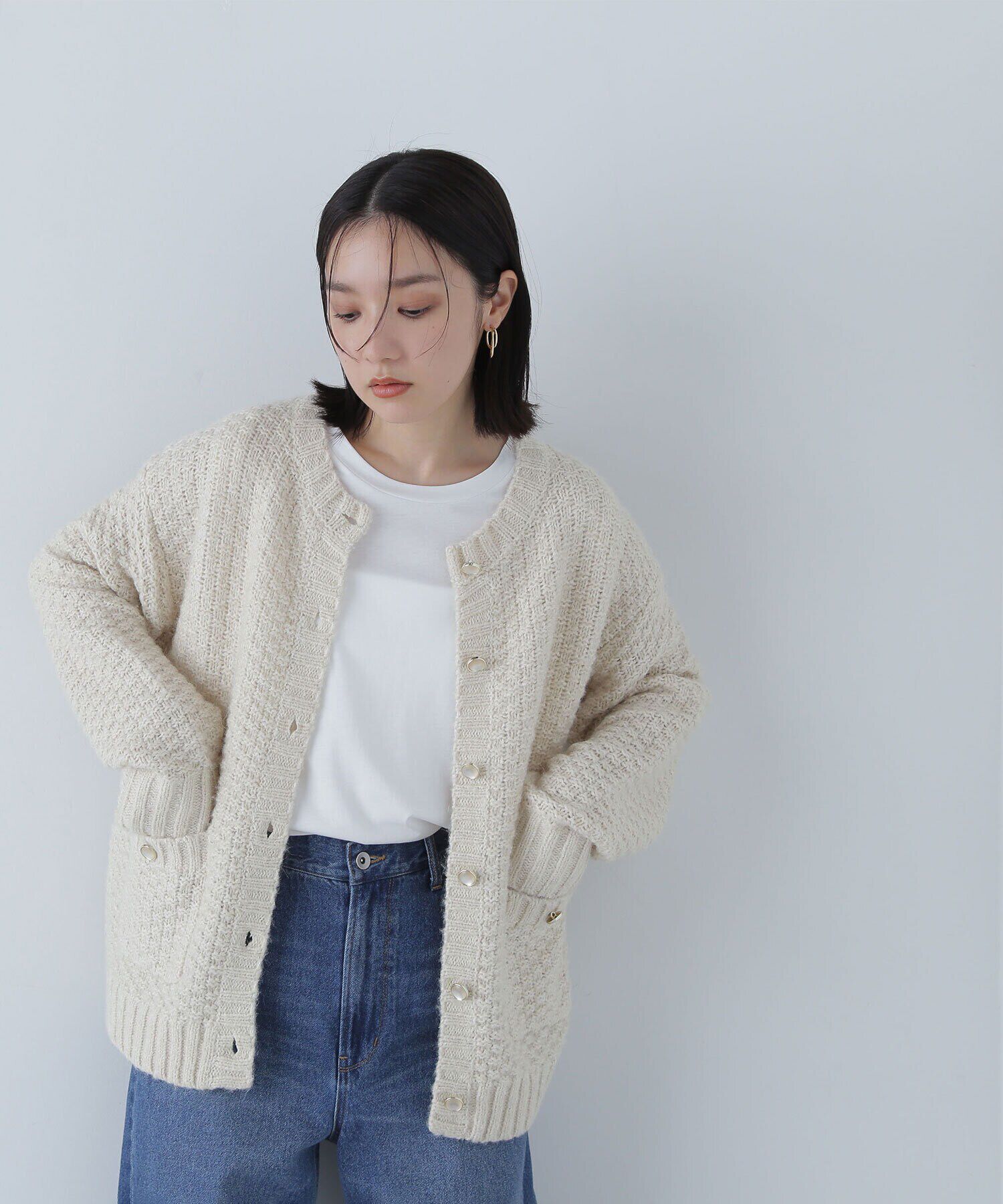  「ツイーディーボクシーカーディガン　24AW」|ニット・セーター|