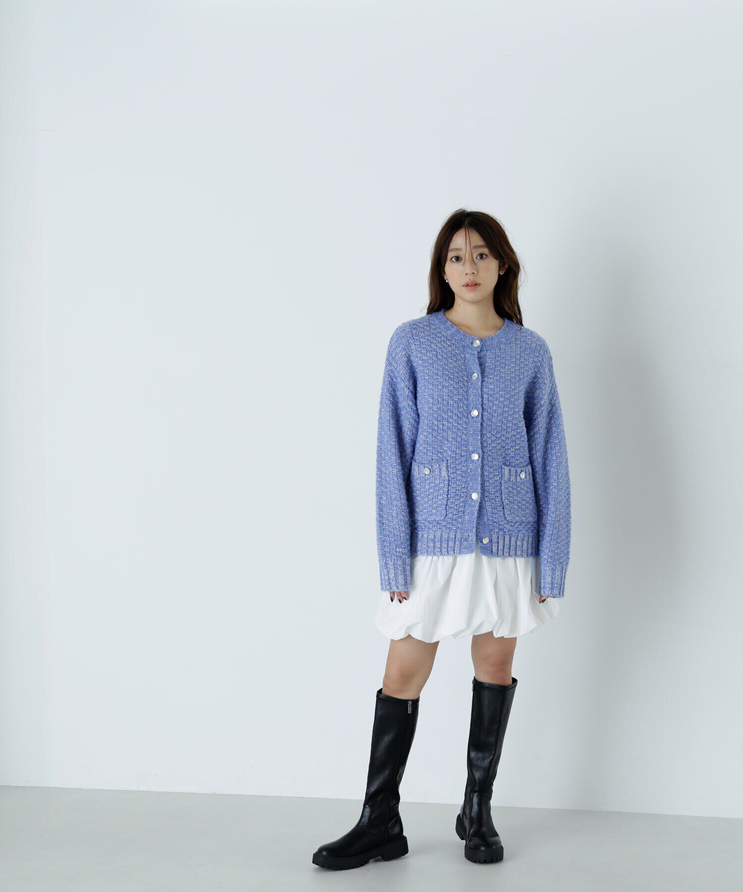  「ツイーディーボクシーカーディガン　24AW」|ニット・セーター|