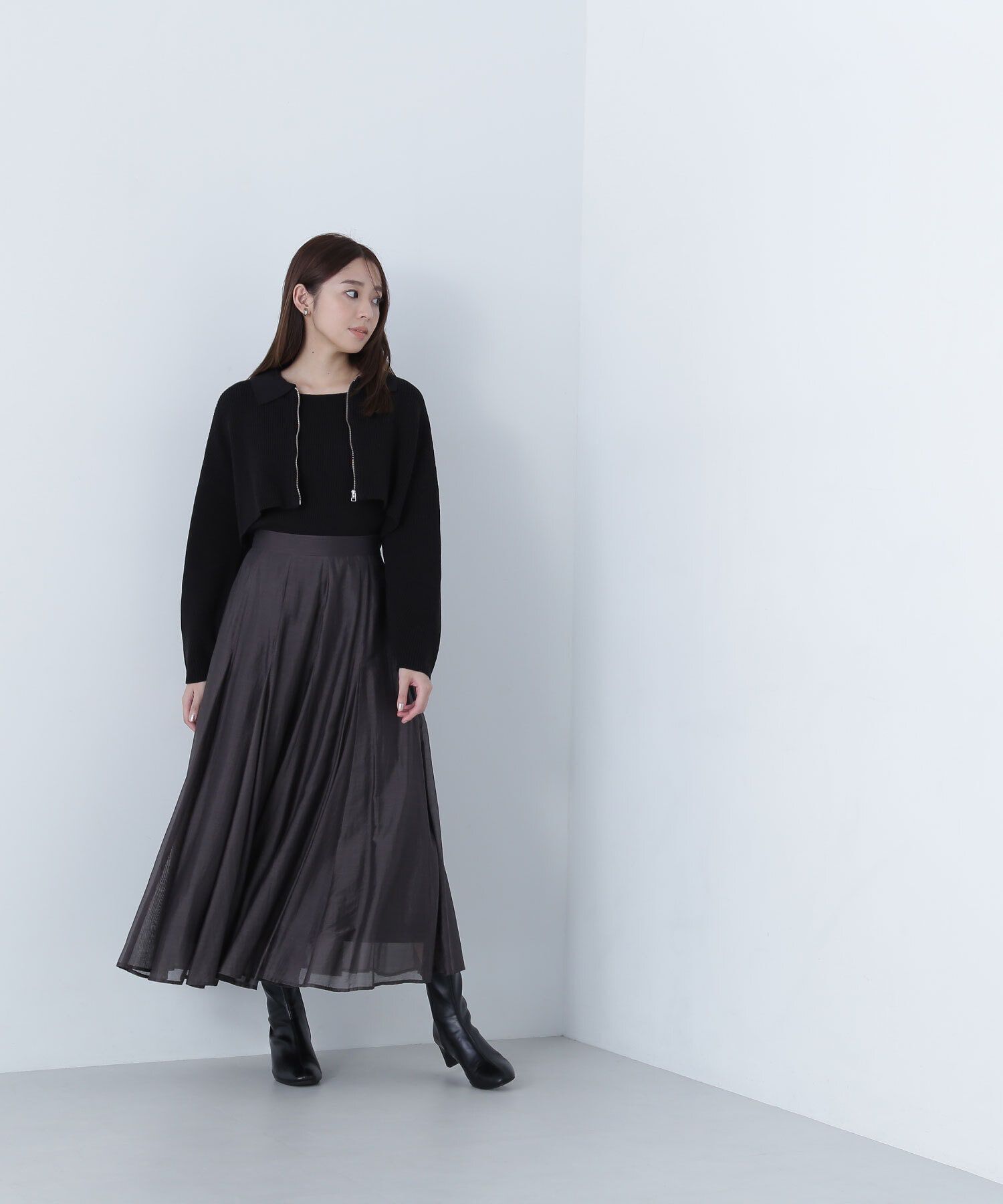  「シャイニーシアーボイルスカート」|スカート|